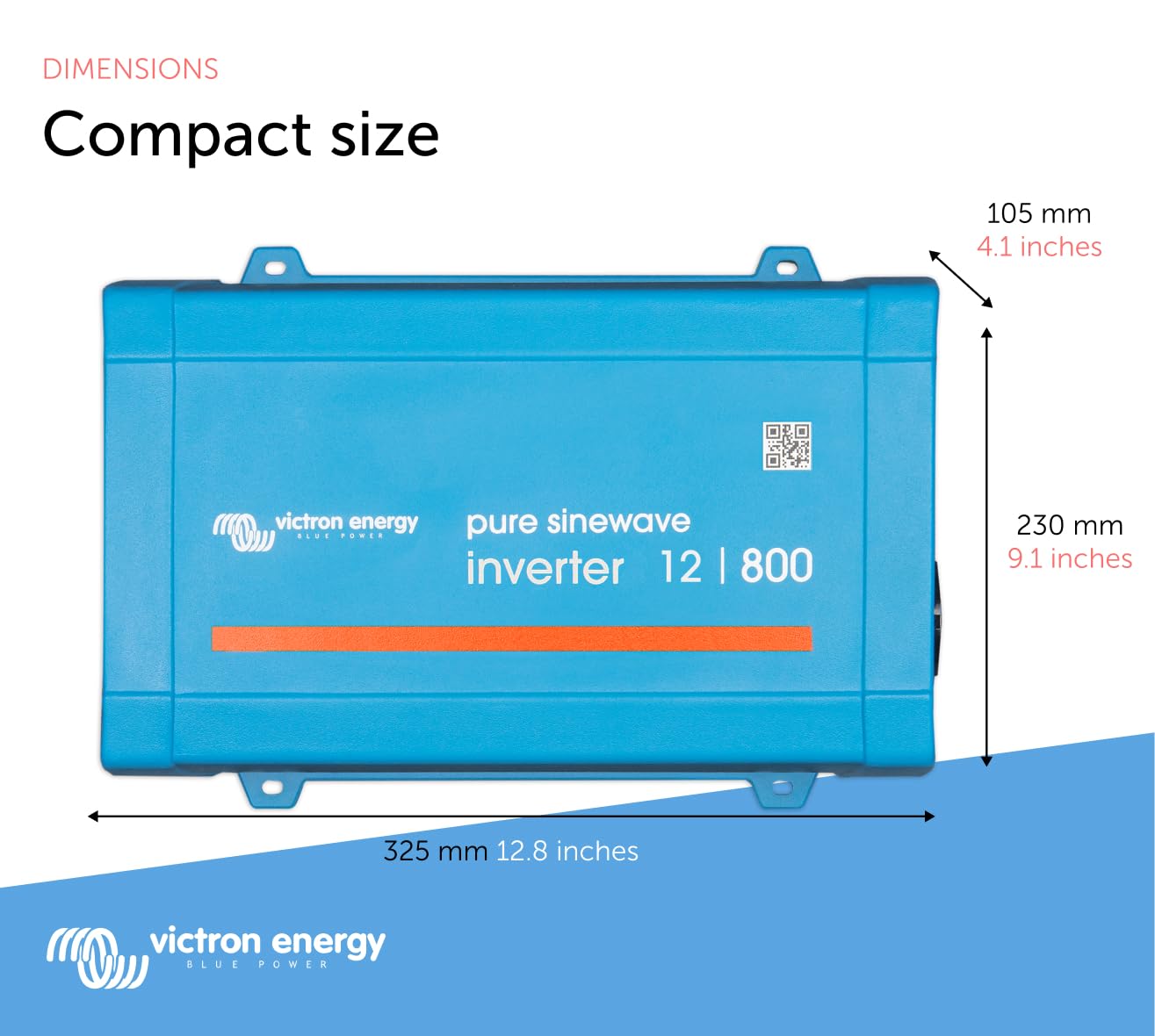 Victron Energy 800VA 12V to 120V Pure Sine Wave Power Inverter - Reliable AC Power for RVs, Boats, Off-Grid & Emergency Backup Use
