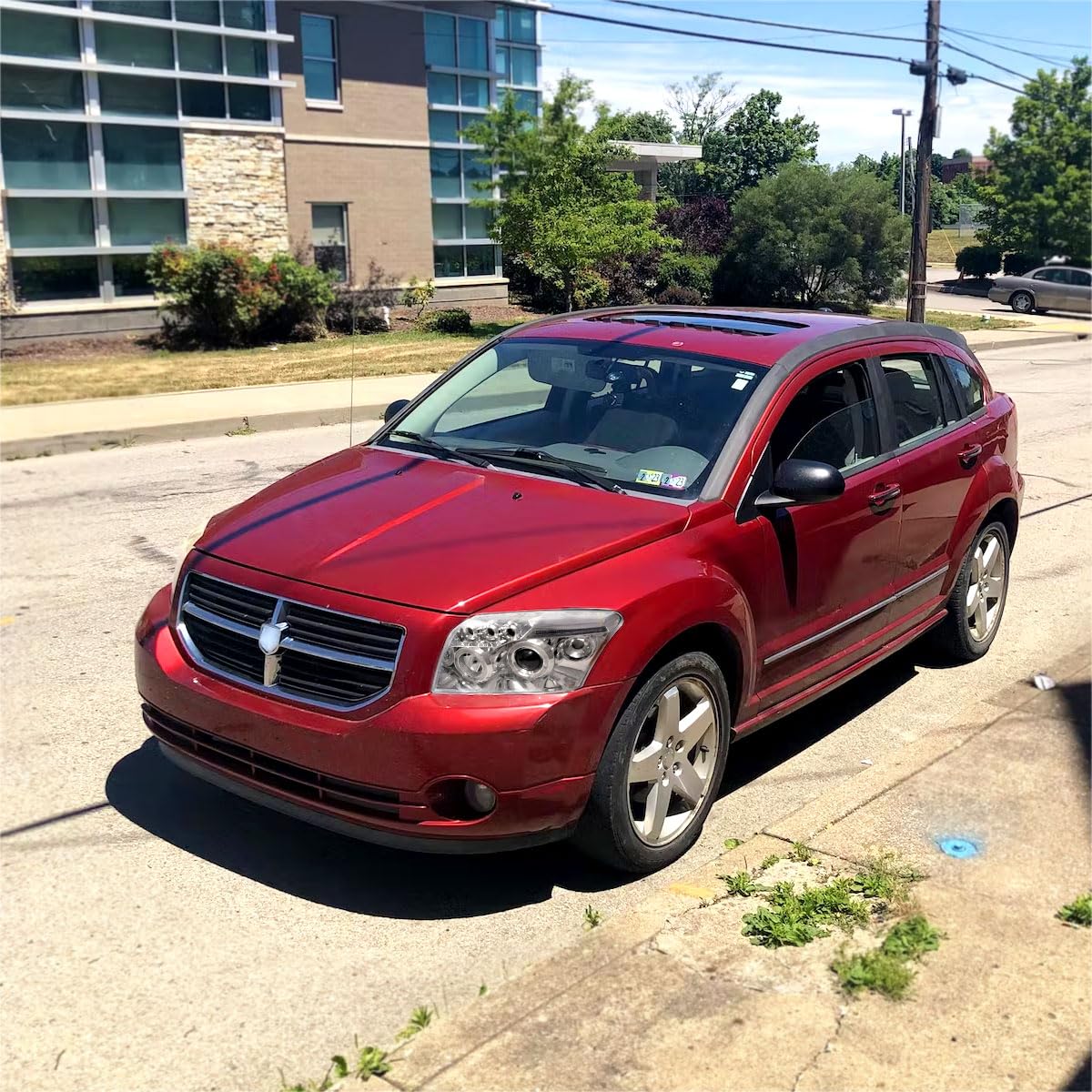2007-2012 Dodge Caliber LED Halo Projector Headlights with Clear Lens - Smoked Black Housing - DRL & Turn Signal Lights - Upgrade for Night Driving & Custom Look