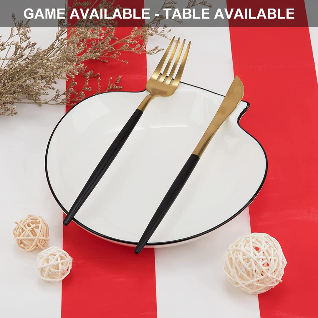 Red Striped Plastic Tablecloth 108