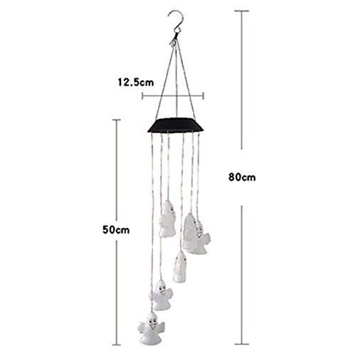 Solar Powered Ghost Wind Lights - Waterproof Halloween Outdoor Decor with Wind Chimes | Perfect for Garden, Patio, Yard & Halloween Party Decorations