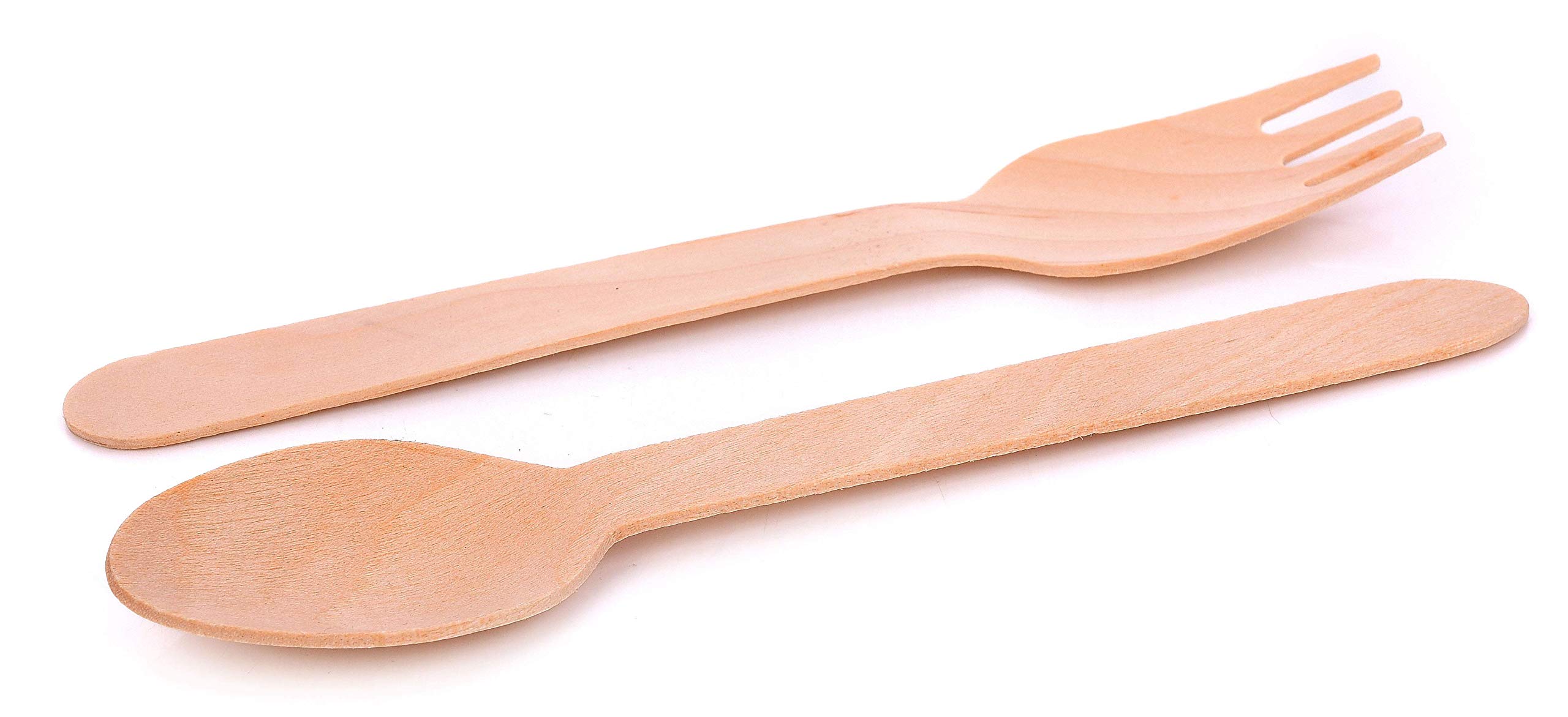 EcoStix Biodegradable Wooden Cutlery Set - 200 Count Compostable Birch Wood Utensils (Knives, Forks, Spoons) | Eco-Friendly Disposable Cutlery for Parties, Picnics & Outdoor Dining