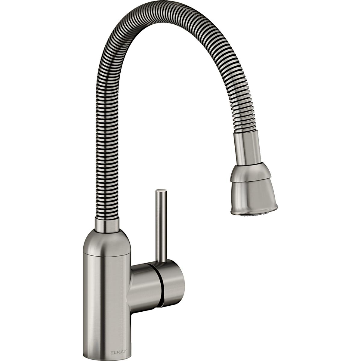Elkay Pursuit Laundry Utility Faucet with Flexible Spout, Forward Only Lever Handle - Lustrous Steel Finish for Laundry Room, Basement & Utility Sink Installation