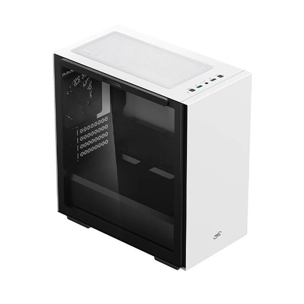 Deepcool MACUBE 110 mATX Mid Tower PC Case - Tempered Glass Side Panel, White - Perfect for Gaming & Home Office Setups