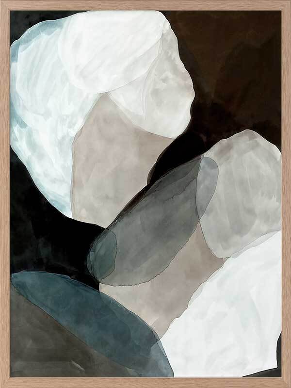 Dream Fragments I Framed Art Print - Modern Abstract Wall Decor for Living Room, Bedroom & Office - Ready to Hang Canvas Painting for Home & Office Decor
