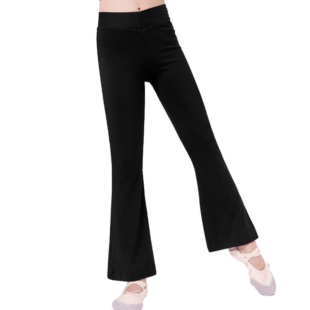Naiyafly Women's High Waisted Flare Leggings - Solid Black Yoga Pants with Bell Bottoms, Stretchy Full Length Dance Tights for Yoga, Pilates & Casual Wear