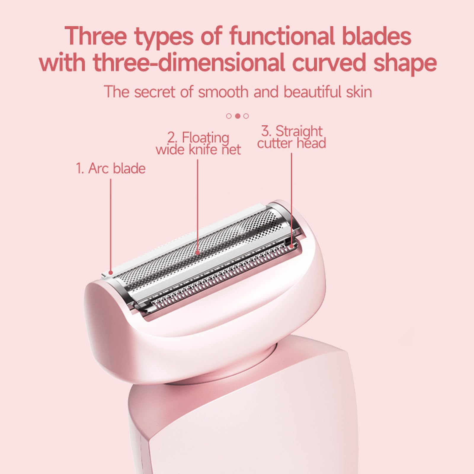 Painless Bikini Trimmer for Women - Cordless Electric Razor for Smooth Skin, Waterproof IPX7 Body Shaver with USB Charging Dock, Reusable Facial Hair Remover (Blue) | Perfect for Travel, Gym & Sensitive Skin Care