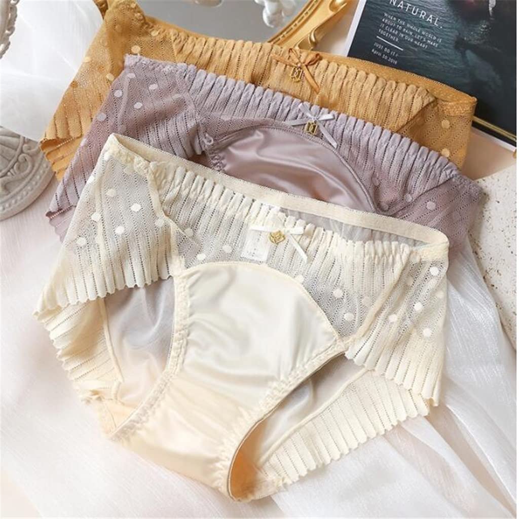 3 Pack Sexy Lace Panties for Women - Plus Size Seamless Underwear with Bow Detail, X-Large (Color A) | Comfortable Everyday Wear & Special Occasions