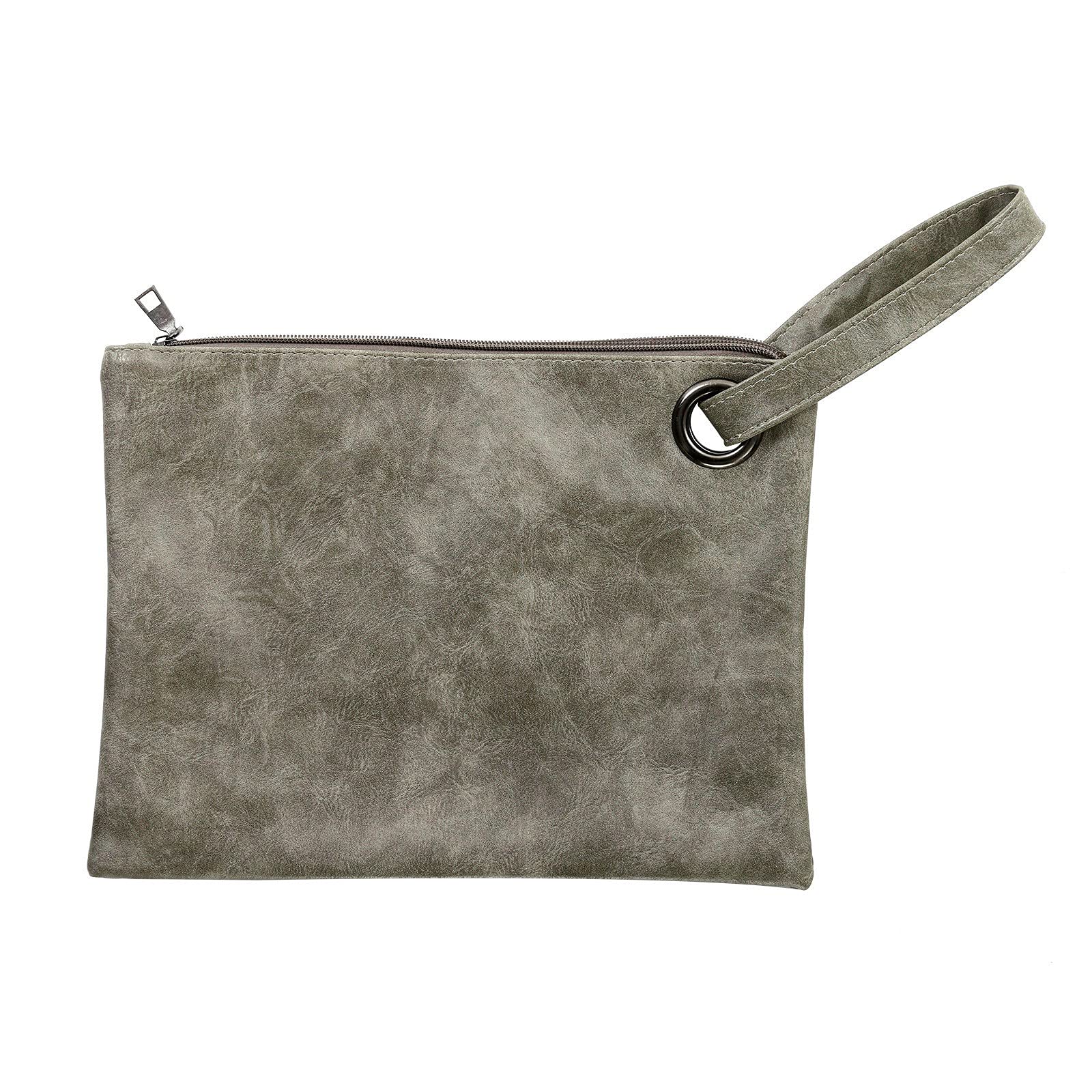 Premium Leather Wallet Clutch - Business Bag & Soft Envelope Handbag with Large Capacity | Perfect for Office, Travel & Straw Beach Tote