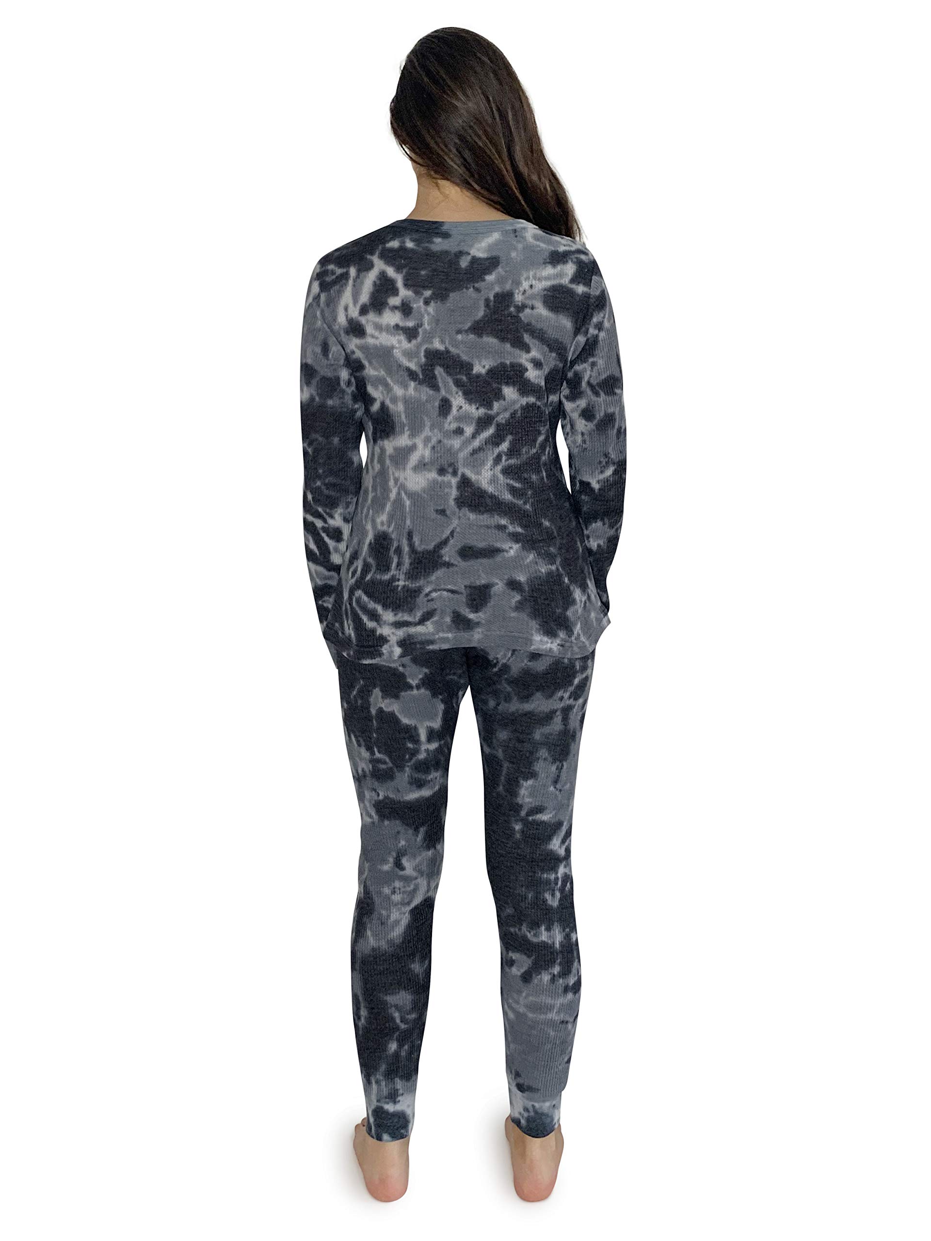 Just Love Women's Tie Dye Two-Piece Thermal Pajama Set - Cozy Winter Sleepwear for Women - Perfect for Lounging, Sleepovers & Cold Nights