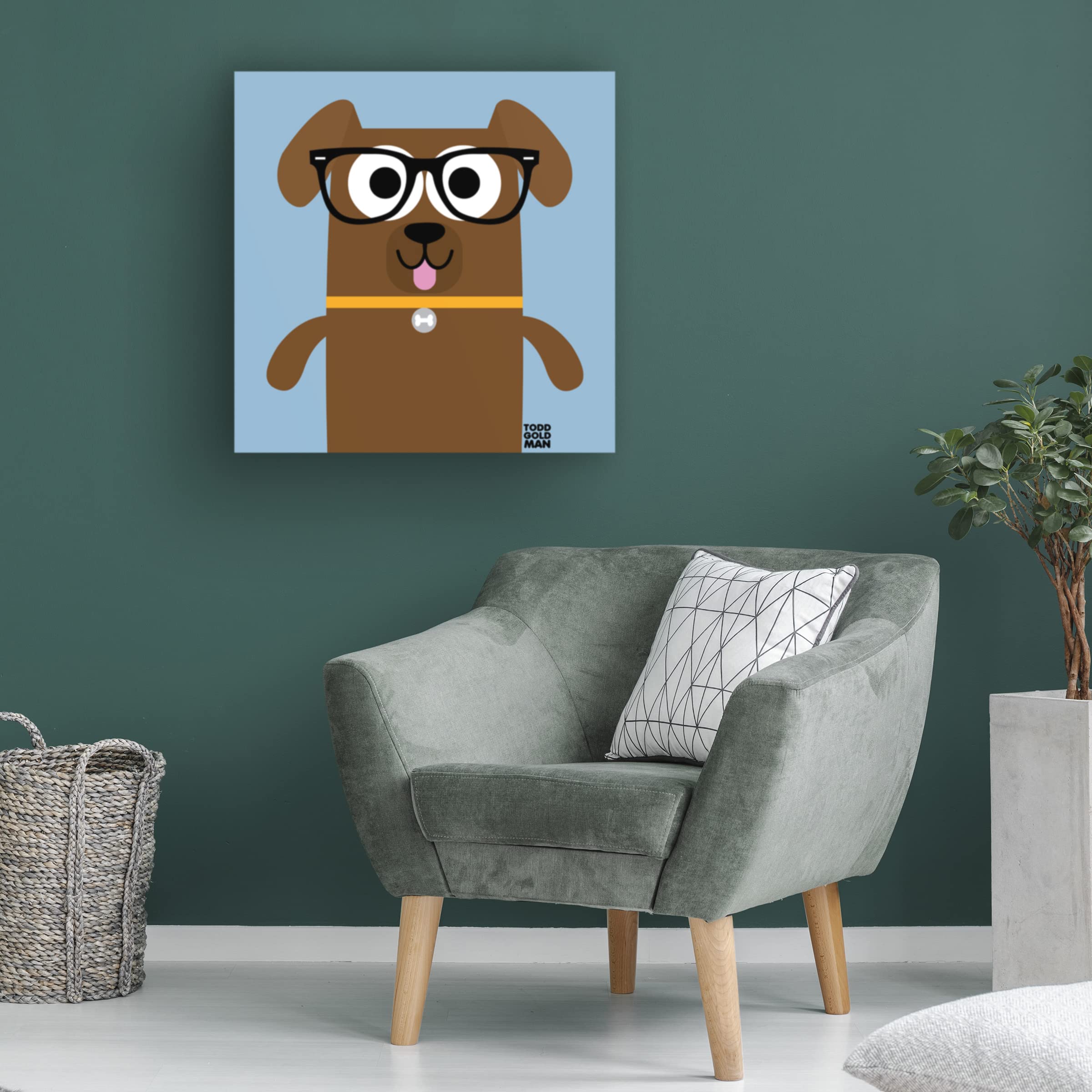 Trademark Fine Art 'Bow Wow Labrador' Canvas Art by Todd Art - Premium Dog Lover Gift for Home & Office Decor