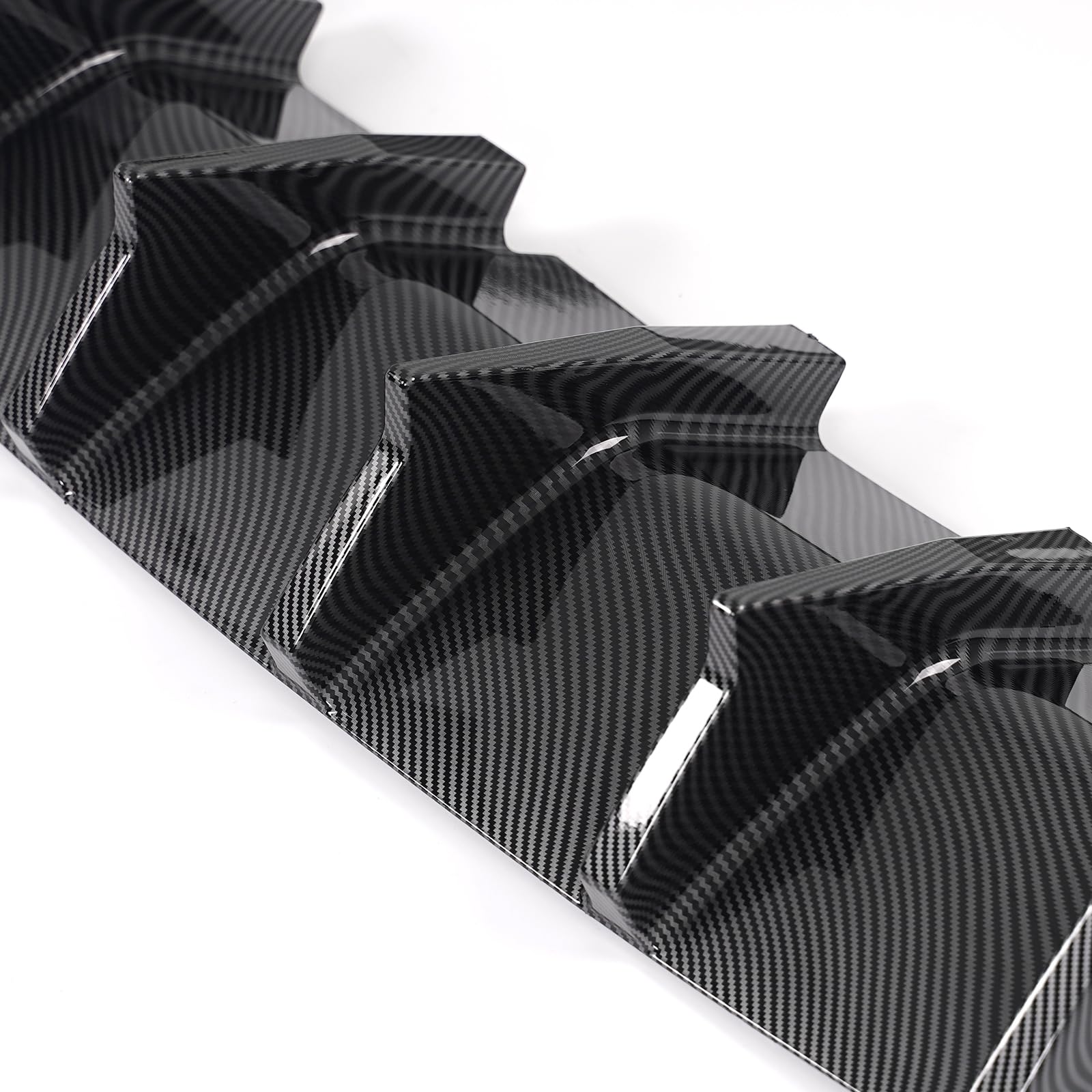 **FREEMOTOR802 Rear Diffuser Quad Exhaust Tips for 2015-2023 Dodge Charger | IKON V2 Style Carbon Fiber Print | 2PCS Bumper Lip Shark Fins (PP Material) – Upgrade Your Car’s Rear Styling for Sporty Look & Performance**