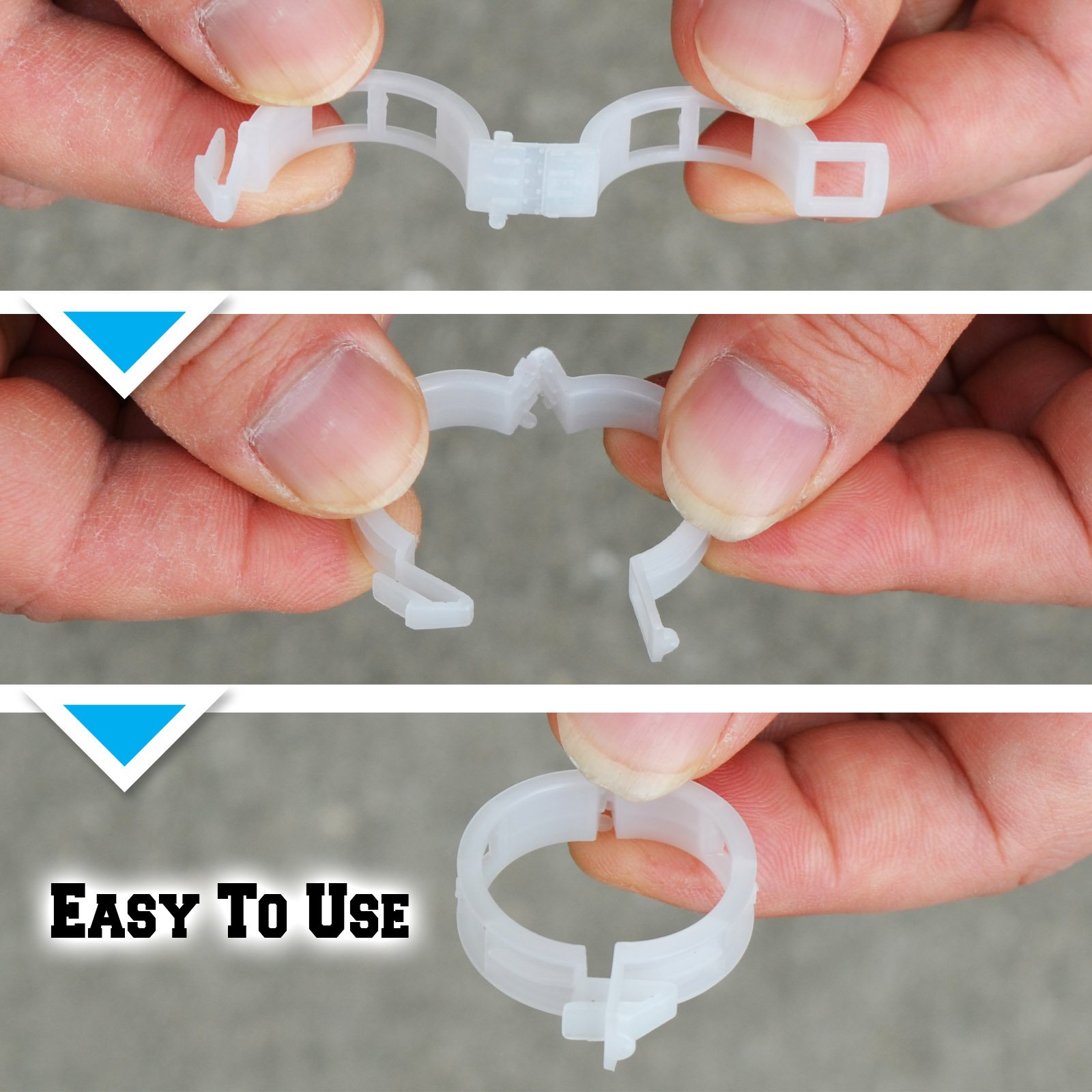 BenefitUSA 25mm Garden Clips for Tomato Trellis - 200 Pack | Plant Support Clips for Vine Vegetables, Tomatoes, Cucumbers | Perfect for Vertical Gardening, Greenhouse, and Backyard Farming