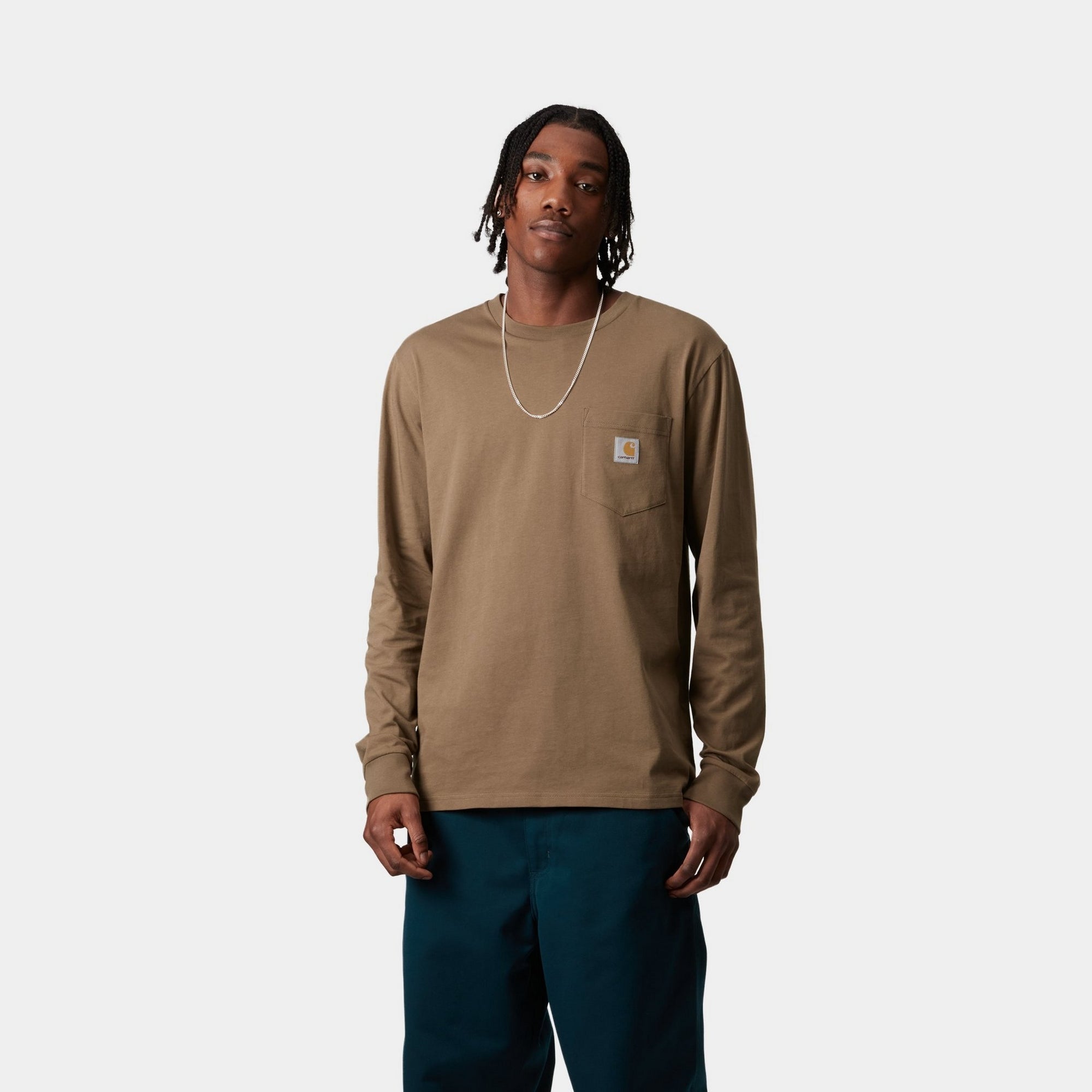 Men's Long Sleeve Pocket T-Shirt - Soft Cotton Blend Casual Shirt for Everyday Wear | Perfect for Work, Travel & Outdoor Activities