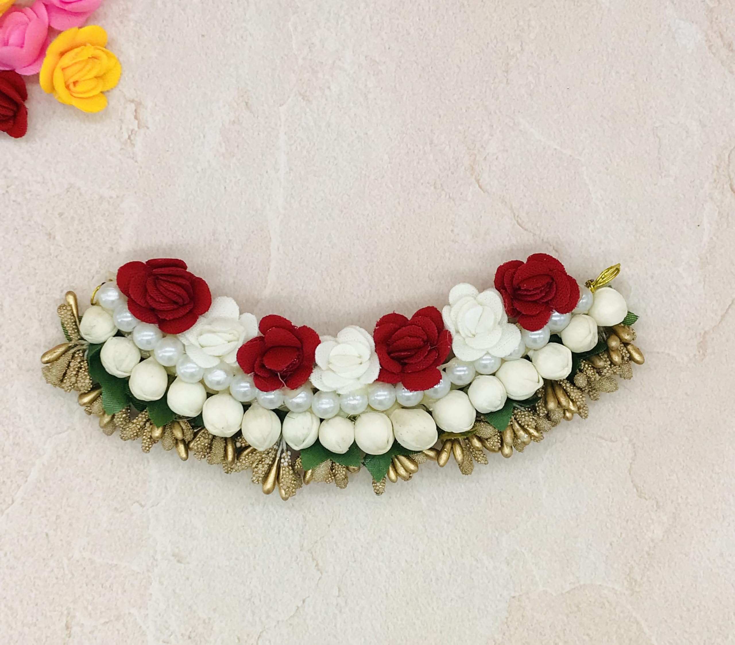 Arooman™ Tiara Bun Hair Gajra - Floral Hair Accessories for Women (Pack of 1) - Perfect for Weddings, Parties & Indian Traditional Events