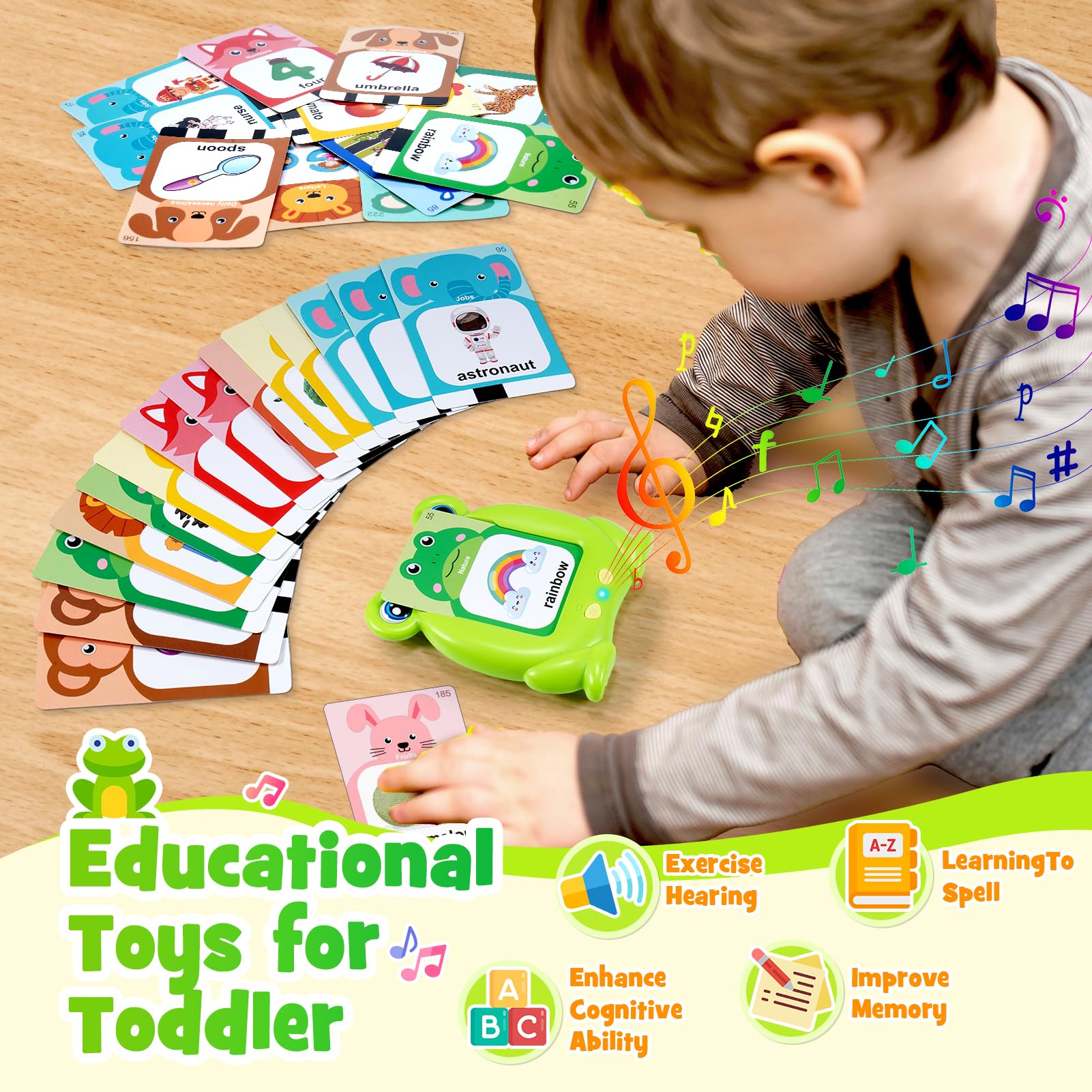 Educational Talking Flash Cards for Toddlers Age 2-3 | 224 Sight Words Learning Toys | Autism Sensory Toys & Speech Therapy Gifts | Perfect for Preschool Learning, Home Schooling & Travel Activities