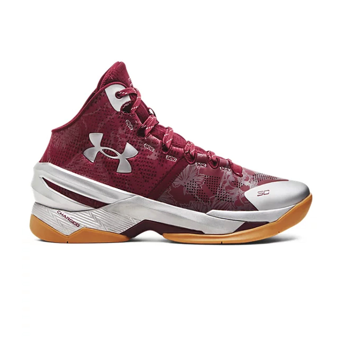 Curry 2 Retro Basketball Shoes 'Deep Red Metallic Silver' - Men's High-Performance Sneakers for Court Play & Street Style