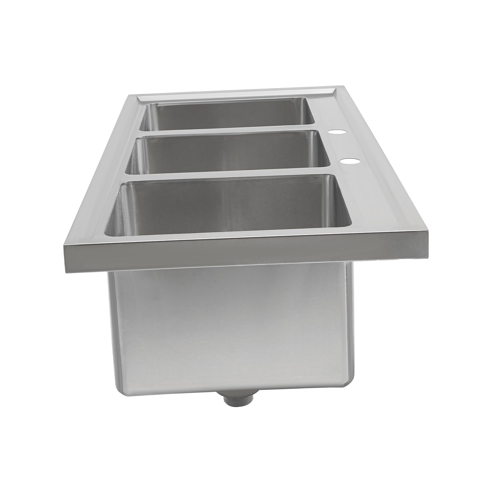 3 Compartment Stainless Steel Drop-In Sink for Commercial Kitchens | 37x18.5x10 Inch Heavy Duty Workstation Sink | Ideal for Restaurants, Catering, and Food Prep Areas