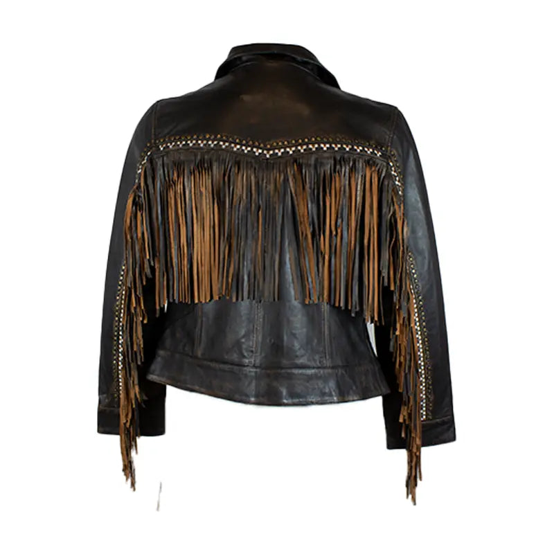 BOL Women's Fringed Western Button Up Jacket - Stylish Cowgirl Denim Shirt for Country Music Festivals & Rodeo Events