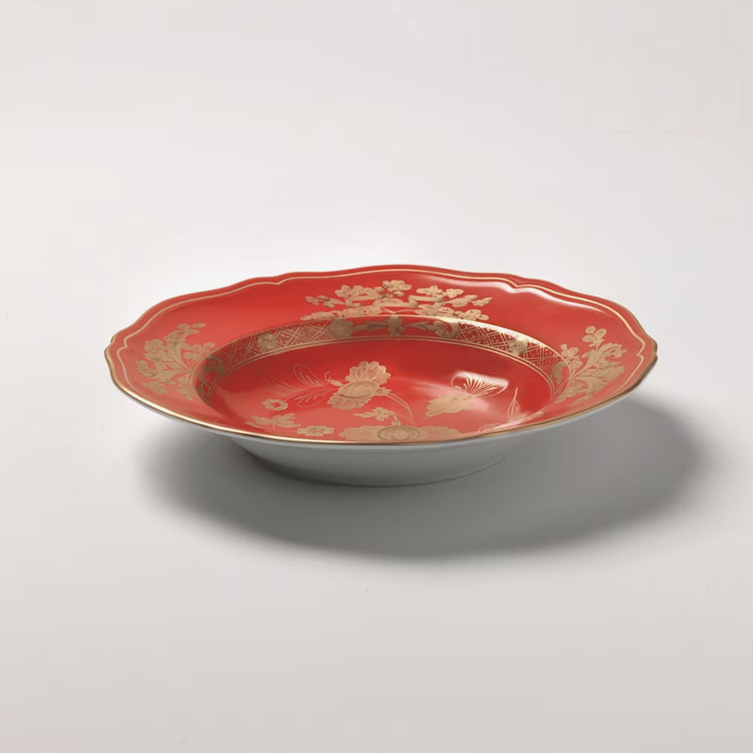 Ginori 1735 Oriente Italiano Gold Soup Plate Rubrum - Elegant Italian Dinnerware for Fine Dining & Special Occasions