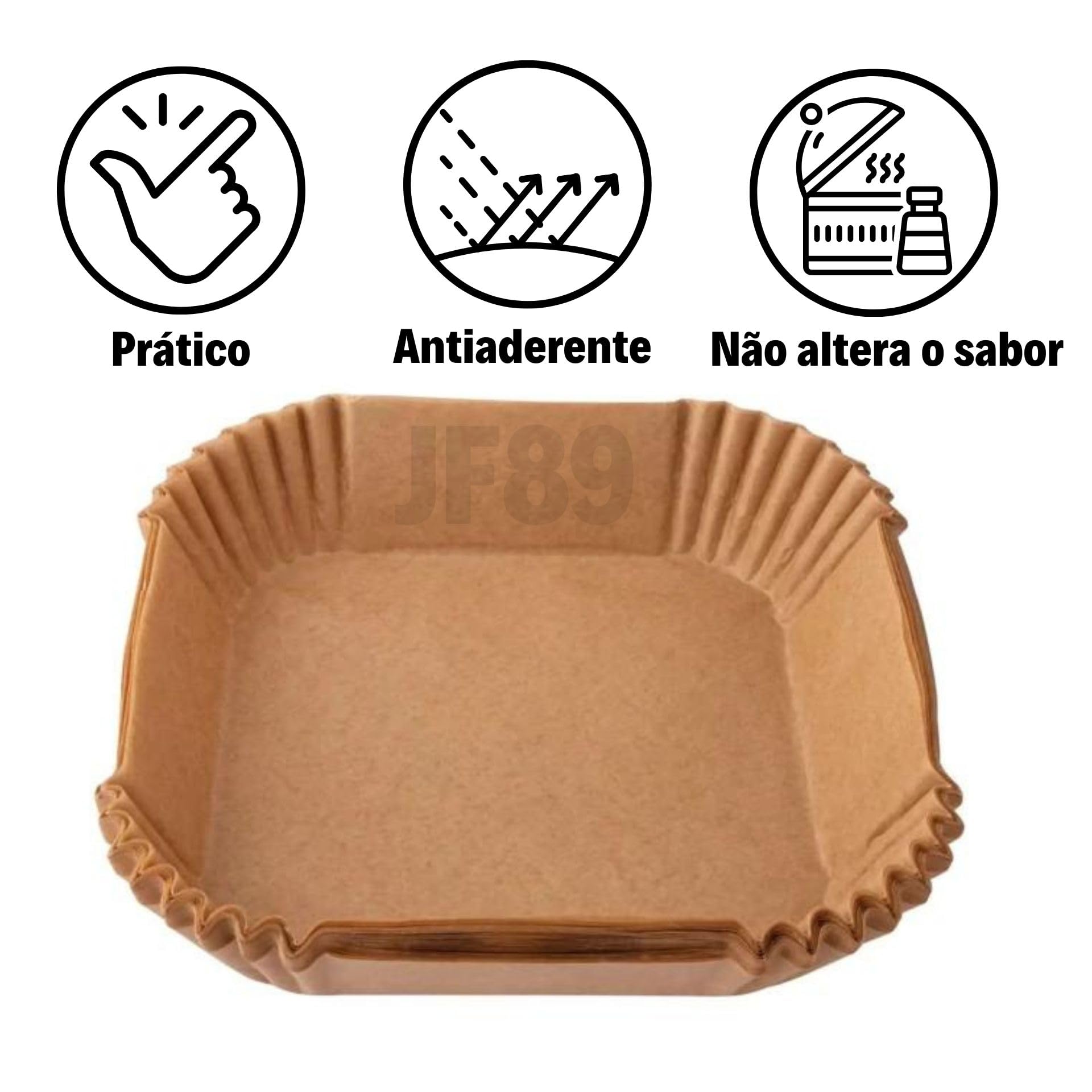 Disposable 20cm x 20cm Non-Stick Air Fryer Liner Paper Sheets - 100 Pack for Easy Cooking & Cleanup | Perfect for Air Fryers, Oven Baking & Meal Prep