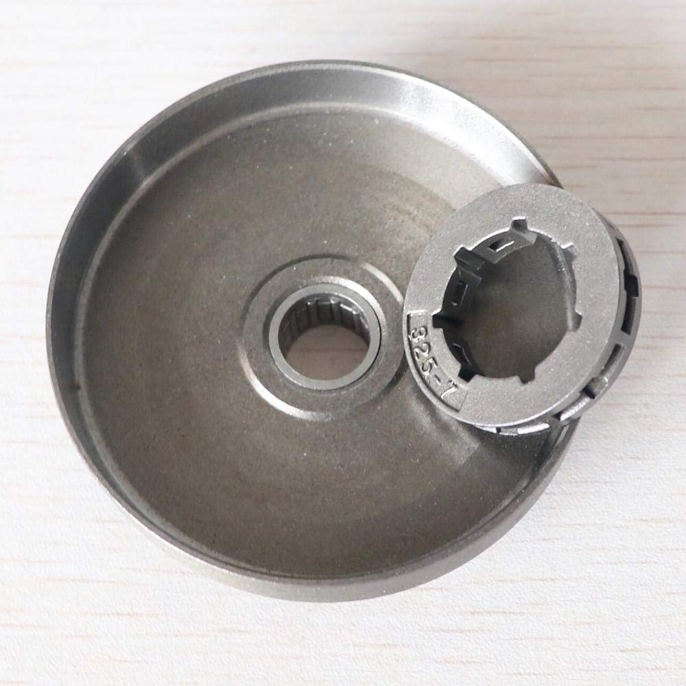 Yuton 4500 5200 5800 Chainsaw Replacement Clutch Drum with Needle Bearing & 0.325-7 Teeth Sprocket Rim - Compatible Parts for Wood Cutting & Tree Trimming