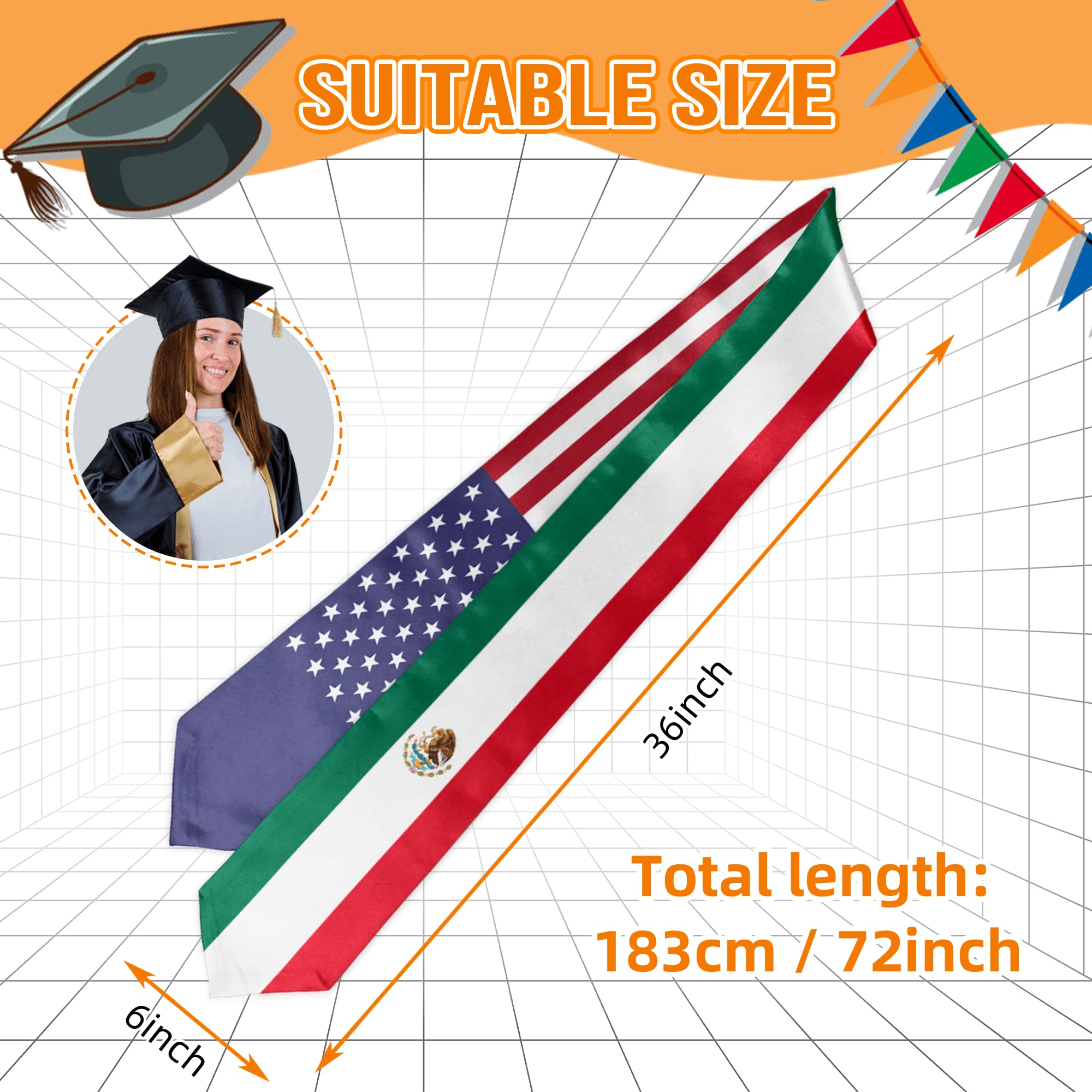 American Philippines Flag Graduation Stole Sash - Premium Graduation Gift for Students - Perfect for Graduation Ceremonies, Commencement & Cultural Celebrations