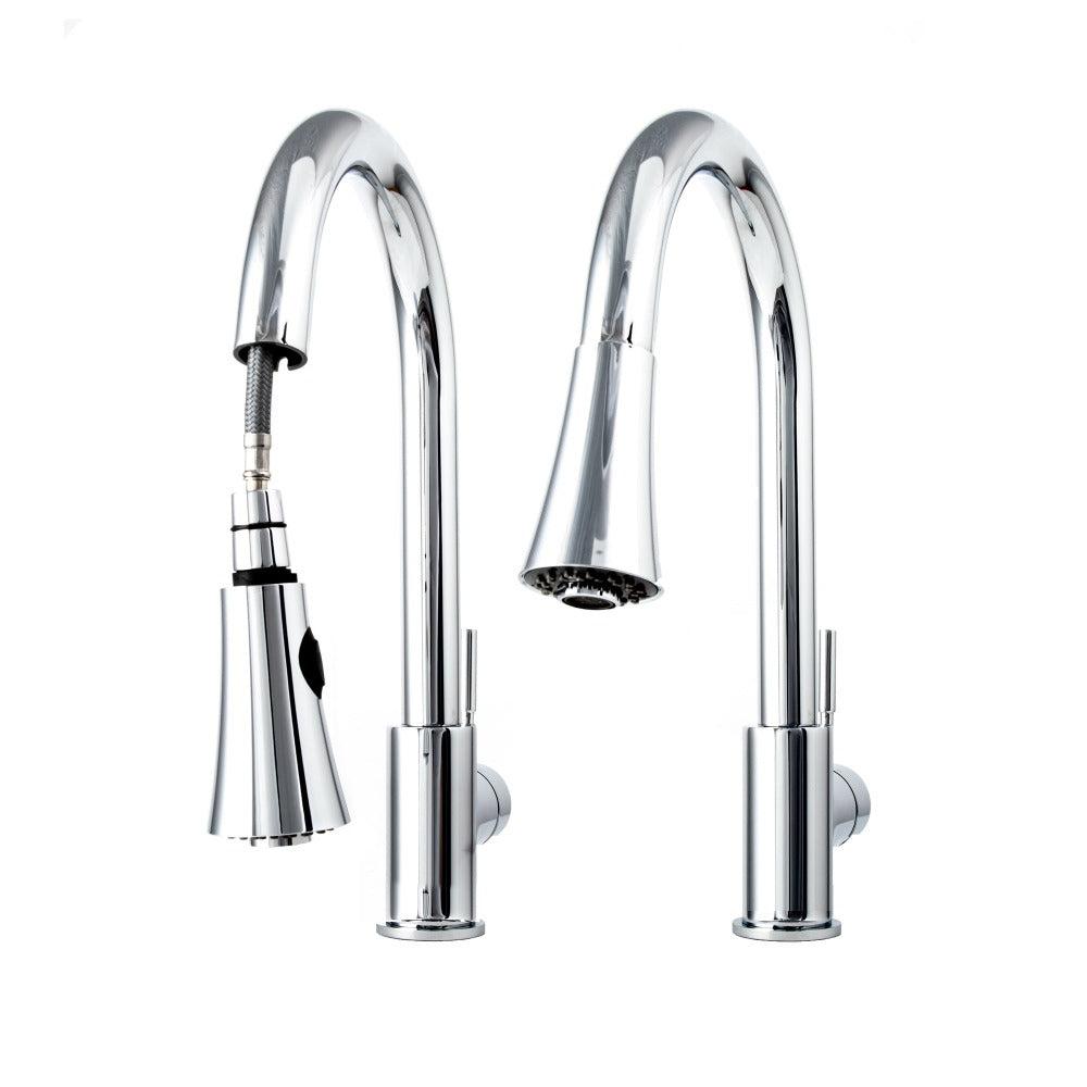 ZLINE Edison Pull Down Single Handle Kitchen Faucet in Chrome - High Arc Modern Design, Easy Installation, Durable Finish for Sink & Countertop - Perfect for Home Kitchen, Restaurant, RV & Commercial Use