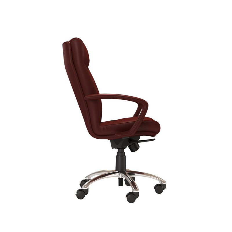 Premium Carmel Executive Office Chair with Synchro-Tilt Control, Contoured Arms & Durable Aluminum Base - Ergonomic Support for Long Work Hours in Home or Corporate Offices