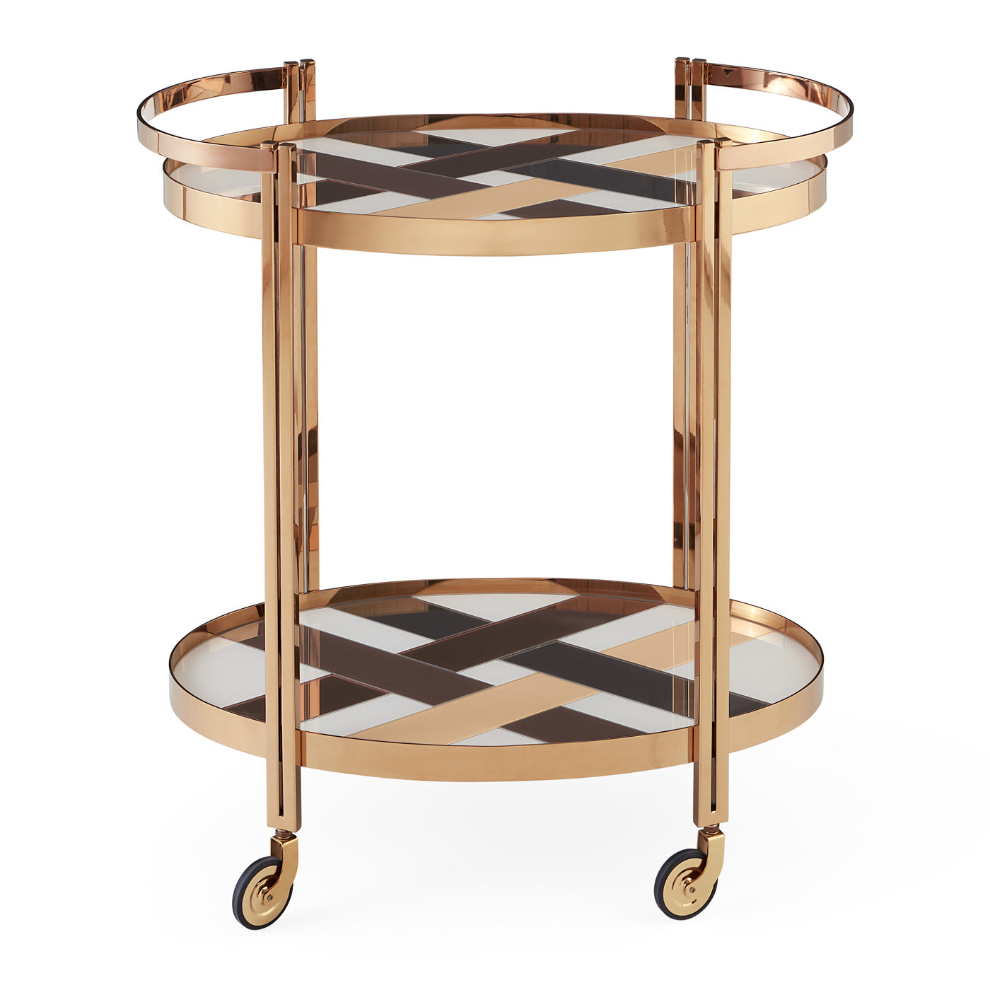 Chambeige Bar Cart with Wheels - Modern Rolling Drink Cart for Home, Bar, or Party - Portable Beverage Serving Cart for Living Room, Kitchen, or Outdoor Entertaining