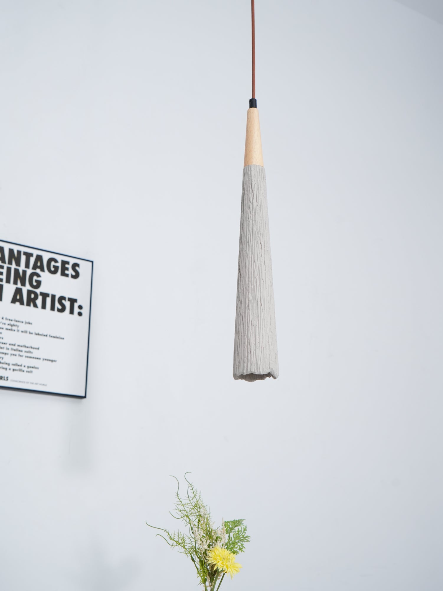 Modern Concrete Pleated Pendant Light - Industrial Style Hanging Lamp for Kitchen Island, Dining Room & Bedroom Lighting