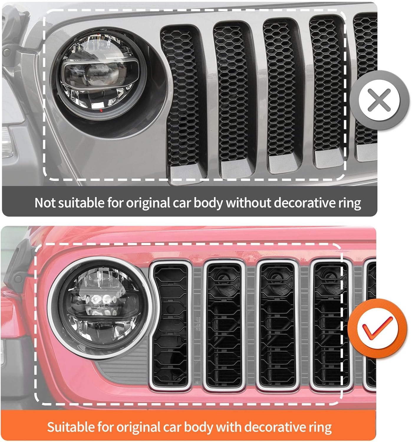 JeCar 2024+ Jeep Wrangler JL Mesh Grill Inserts & Headlight Covers - 9-Piece Light Blue Trim Accessories for Off-Road Protection & Style Upgrade