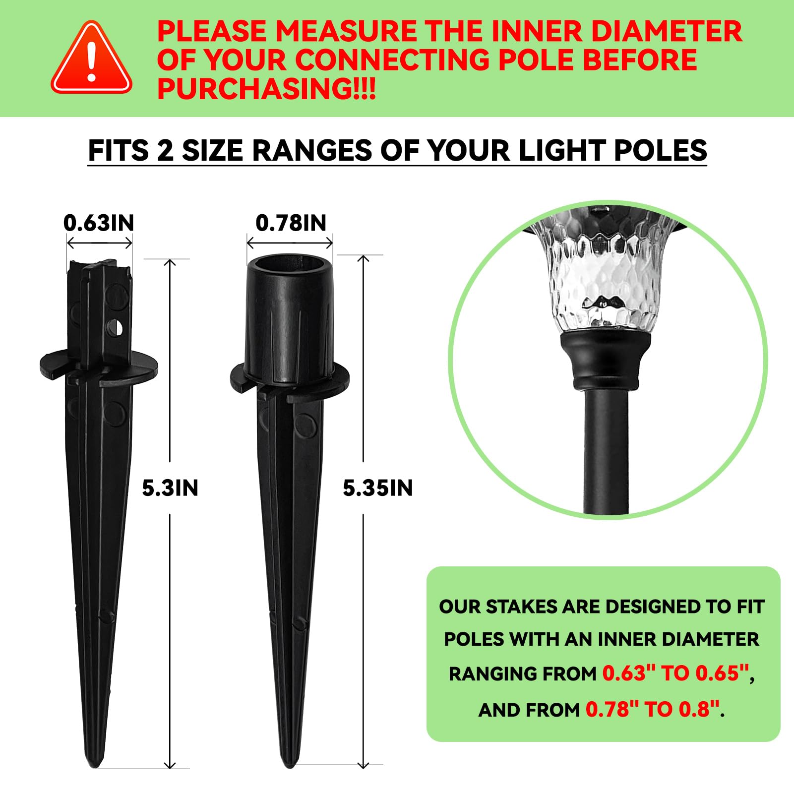 10 Pack Solar Light Replacement Stakes - 0.78