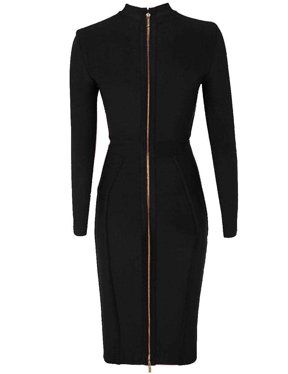 Whoinshop Women's Classic Long Sleeve Bandage Bodycon Dress - Elegant Wedding, Evening Party & Cocktail Dress Knee Length for Formal Occasions & Special Events