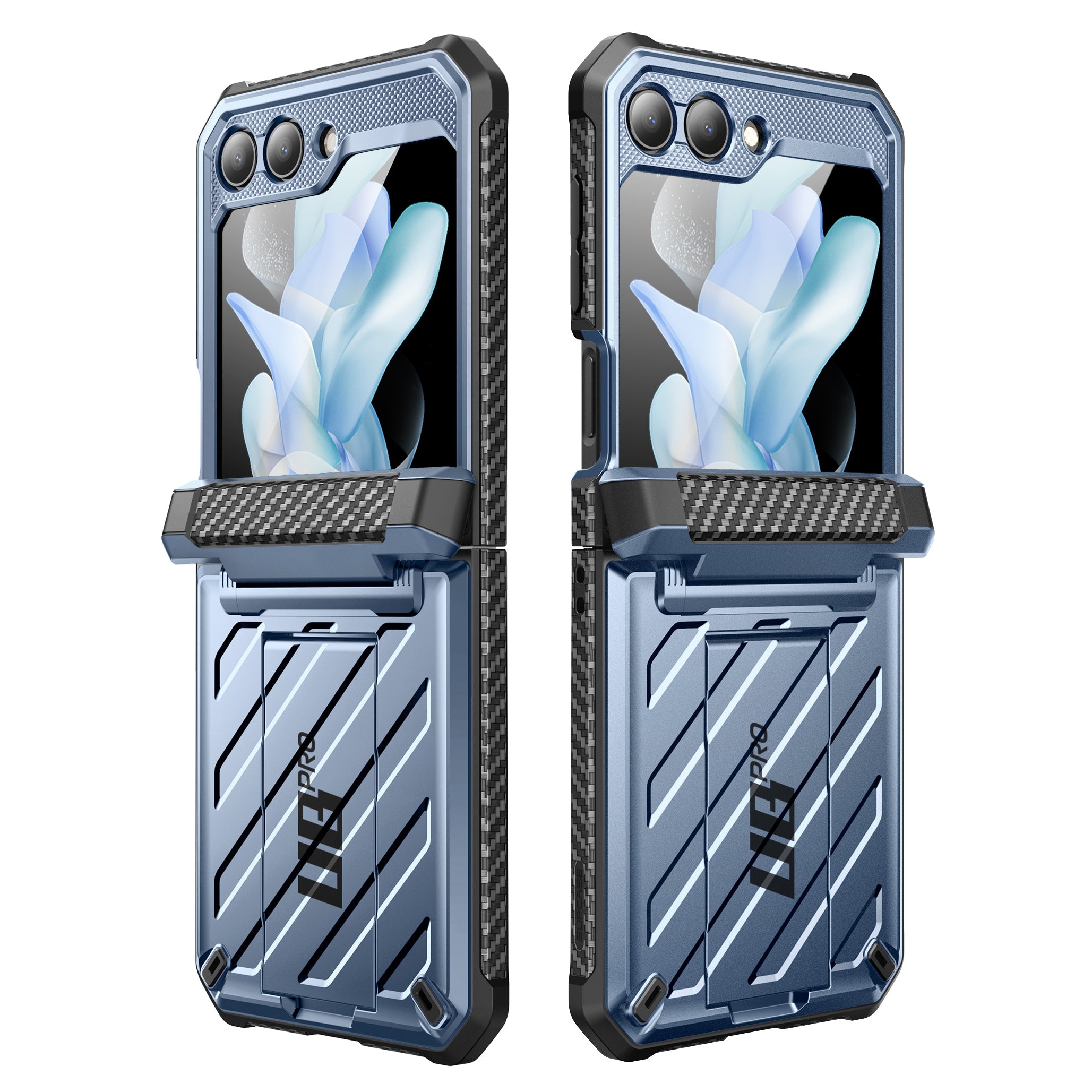 Samsung Galaxy Z Flip5 Unicorn Beetle PRO Heavy Duty Rugged Case with Belt Clip - Metallic Blue | Shockproof & Drop Protection for Outdoor, Work & Travel