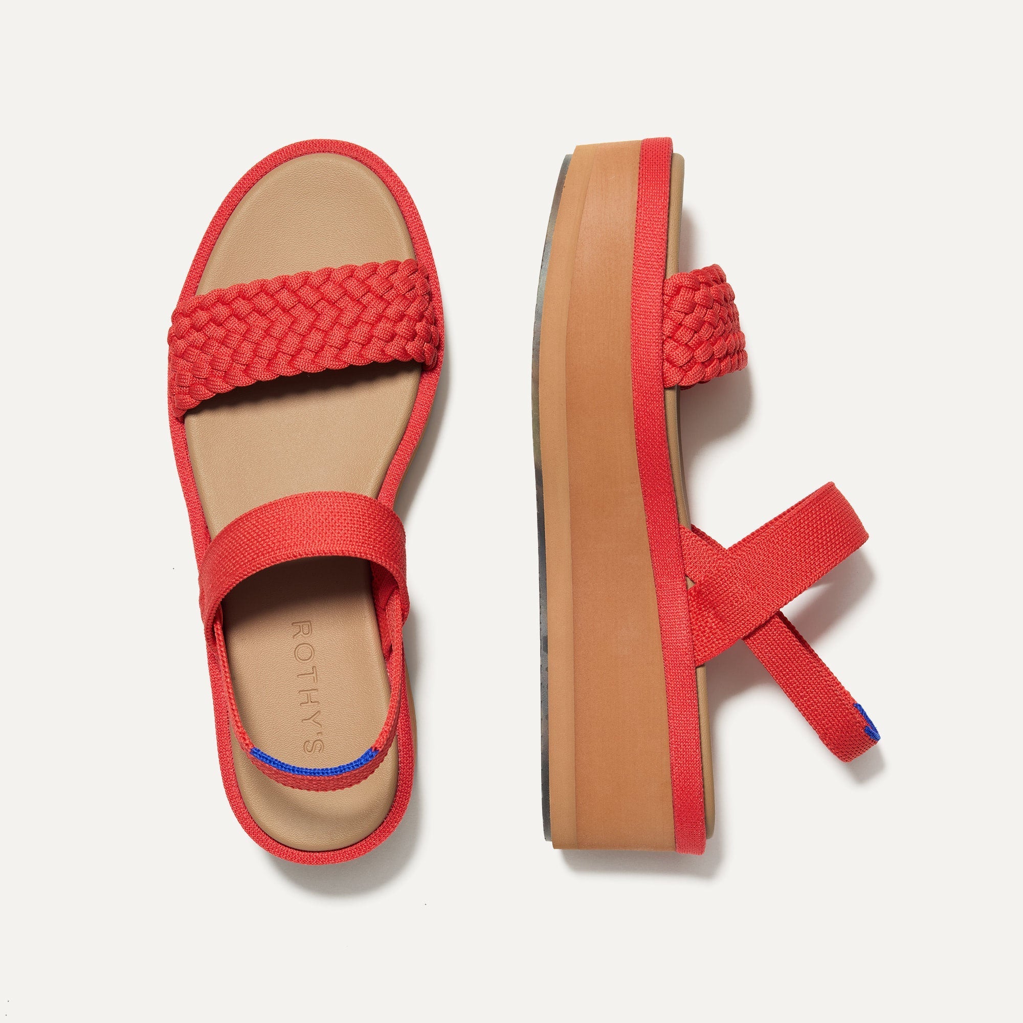 Lightweight Wedge Sandals for Women - Red Hot Woven Summer Shoes | Comfortable Beach Sandals for Walking, Vacation & Outdoor Activities