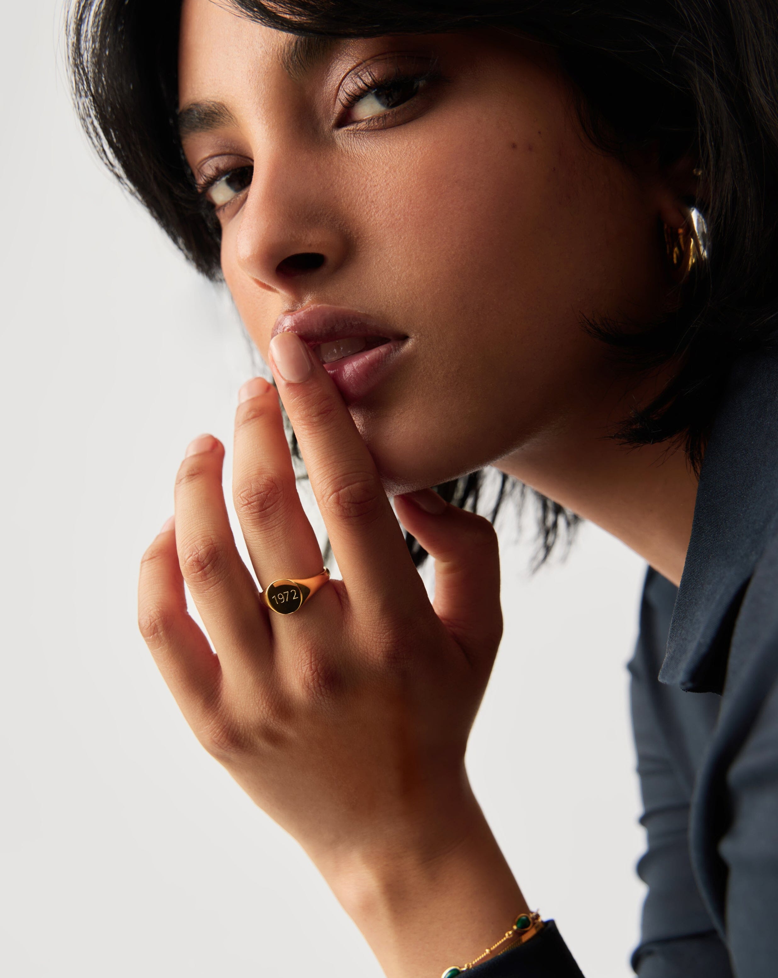 Personalized Engravable Round Signet Ring - 18k Gold Vermeil for Men & Women | Custom Initials, Monogram & Symbols | Perfect for Weddings, Anniversaries & Gifts