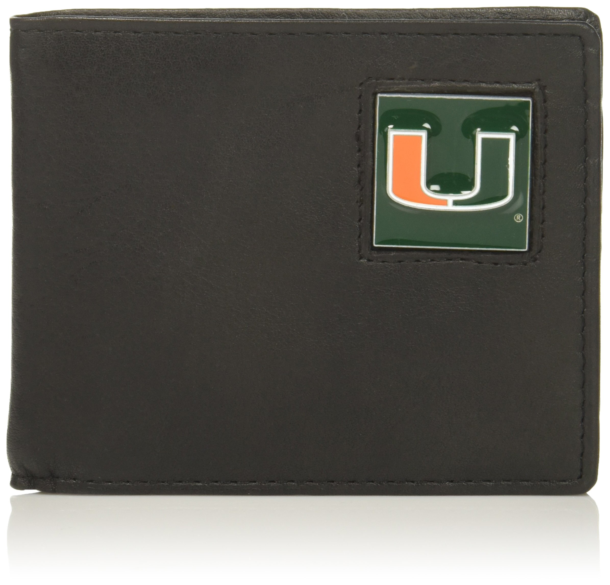 NCAA Miami Hurricanes Genuine Leather Bi-fold Wallet for Men - Perfect Gift for College Football Fans & Alumni - Ideal for Game Day, Travel & Everyday Use