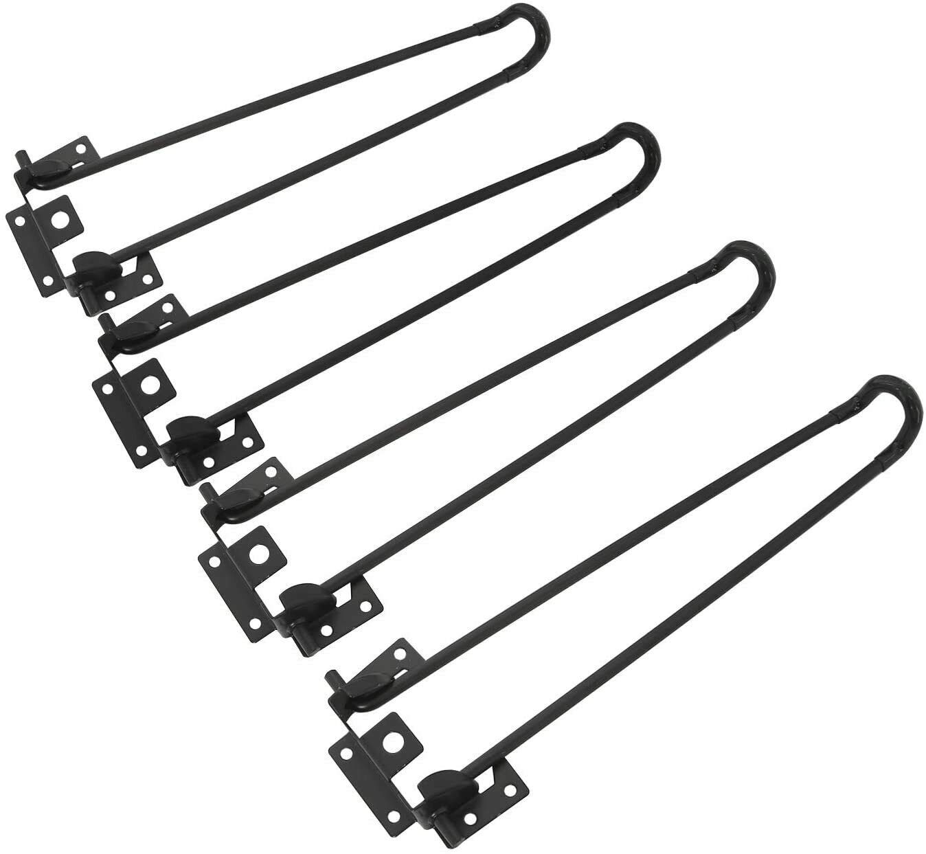 TBVECHI 4-Pack Black Foldable Hairpin Coffee Table Legs - Heavy Duty Metal Furniture Legs for DIY Home Projects | Perfect for Living Room, Bedroom & Office Decor