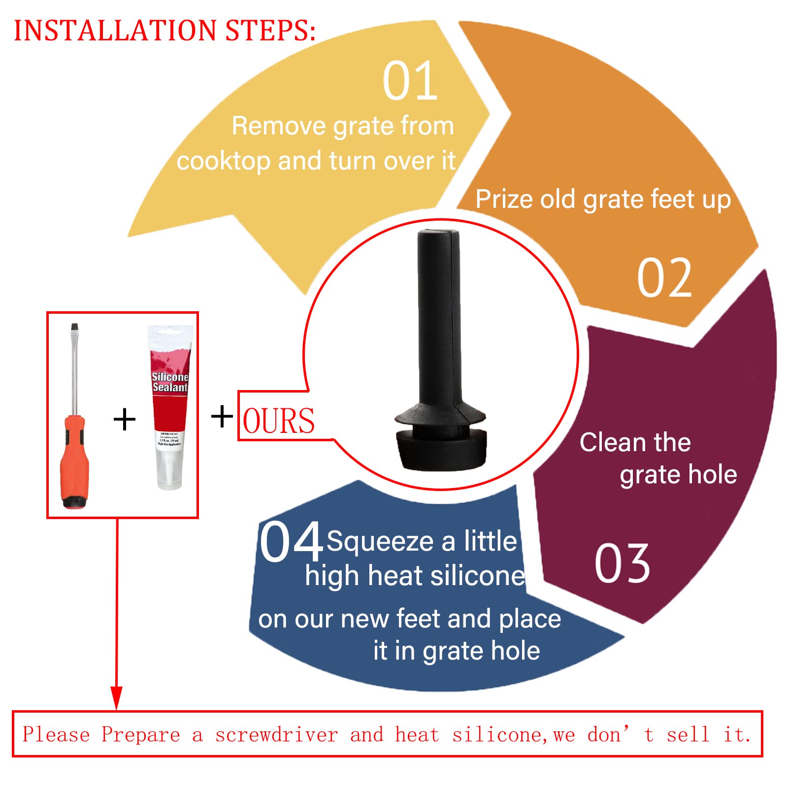 Allstare 12 Pack WB02X24790 Rubber Feet for GE Stove - Durable Grate Bumpers & Replacement Feet for Gas Stove, Range & Cooktop - Perfect for GE Appliance Repair & Kitchen Maintenance