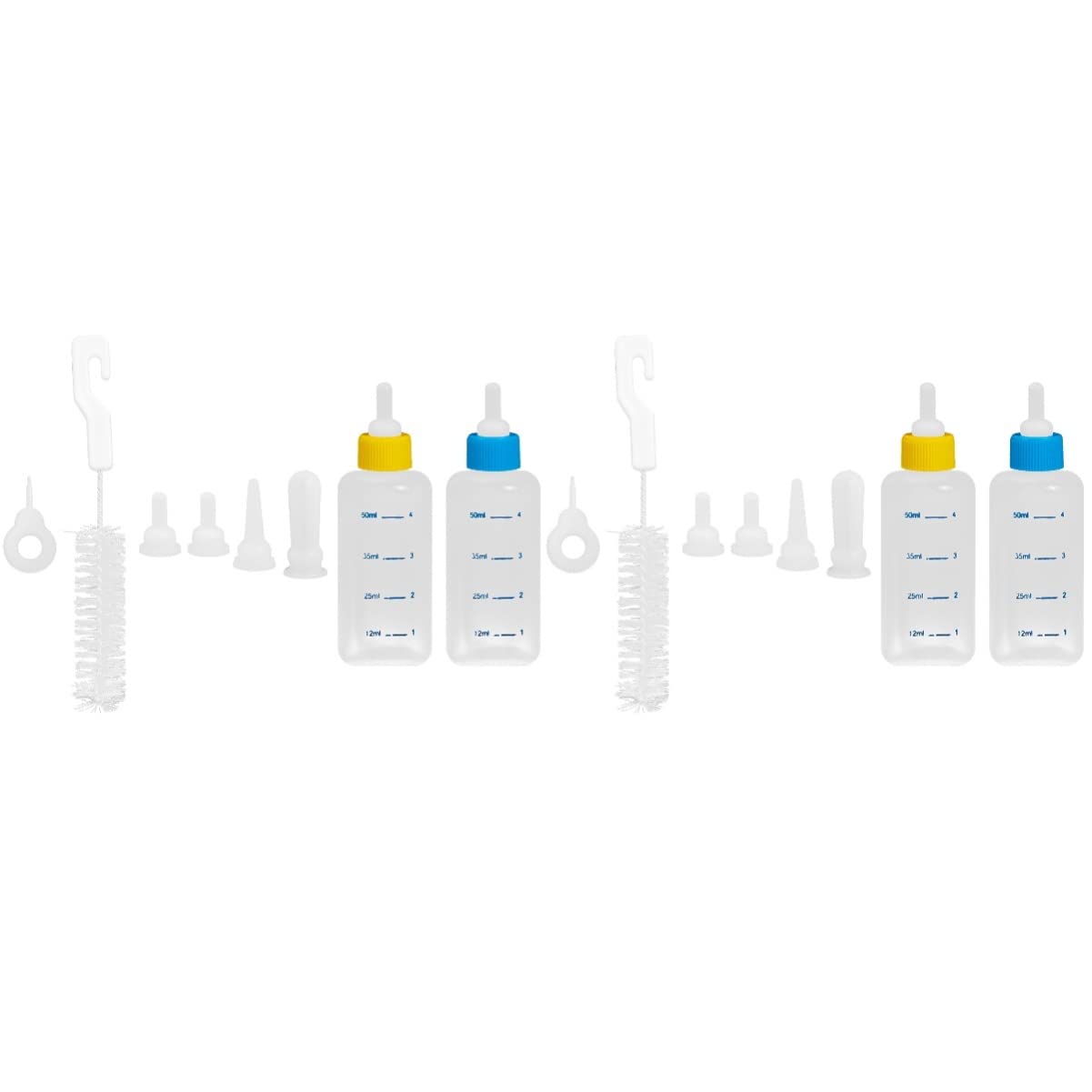 Yardwe 8 Sets Rabbit Feeder Puppy Feeding Bottles - Pet Milk Bottles Kit with Silicone Pacifiers for Small Animals - Perfect for Newborn Pets, Nursing, and Weaning Puppies & Kittens