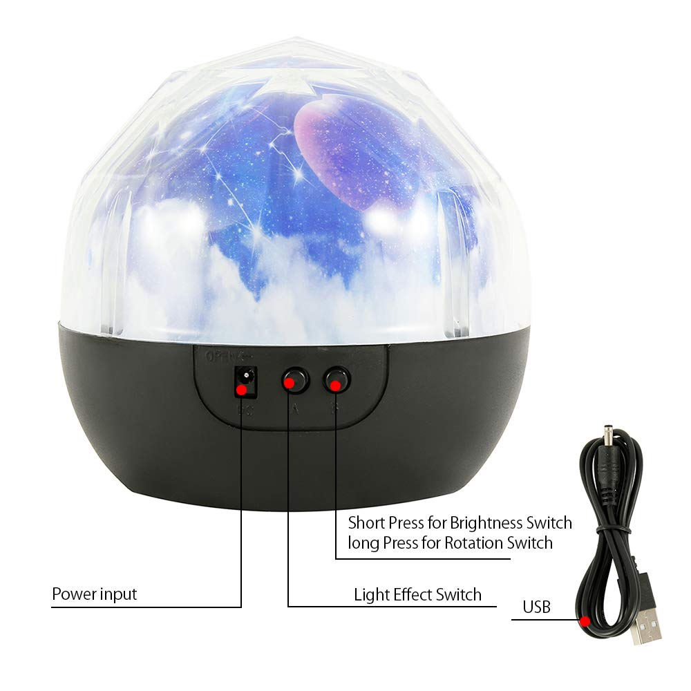 Starry Sky Projector Night Light - LED Galaxy Moon Planet Projector Lamp for Nursery, Bedroom & Kids Room | Perfect for Relaxation, Sleep Aid & Birthday Gifts | Creates Magical Cosmos Atmosphere