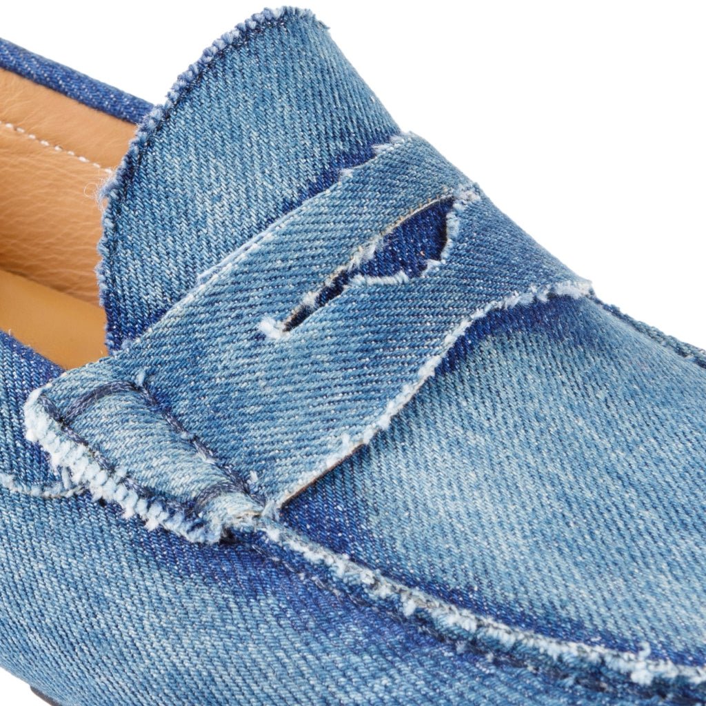 ARTIGIANO ROMA Men's Denim Penny Loafers - Classic Italian Style Slip-On Shoes for Casual & Business Wear | Perfect for Office, Travel & Date Nights