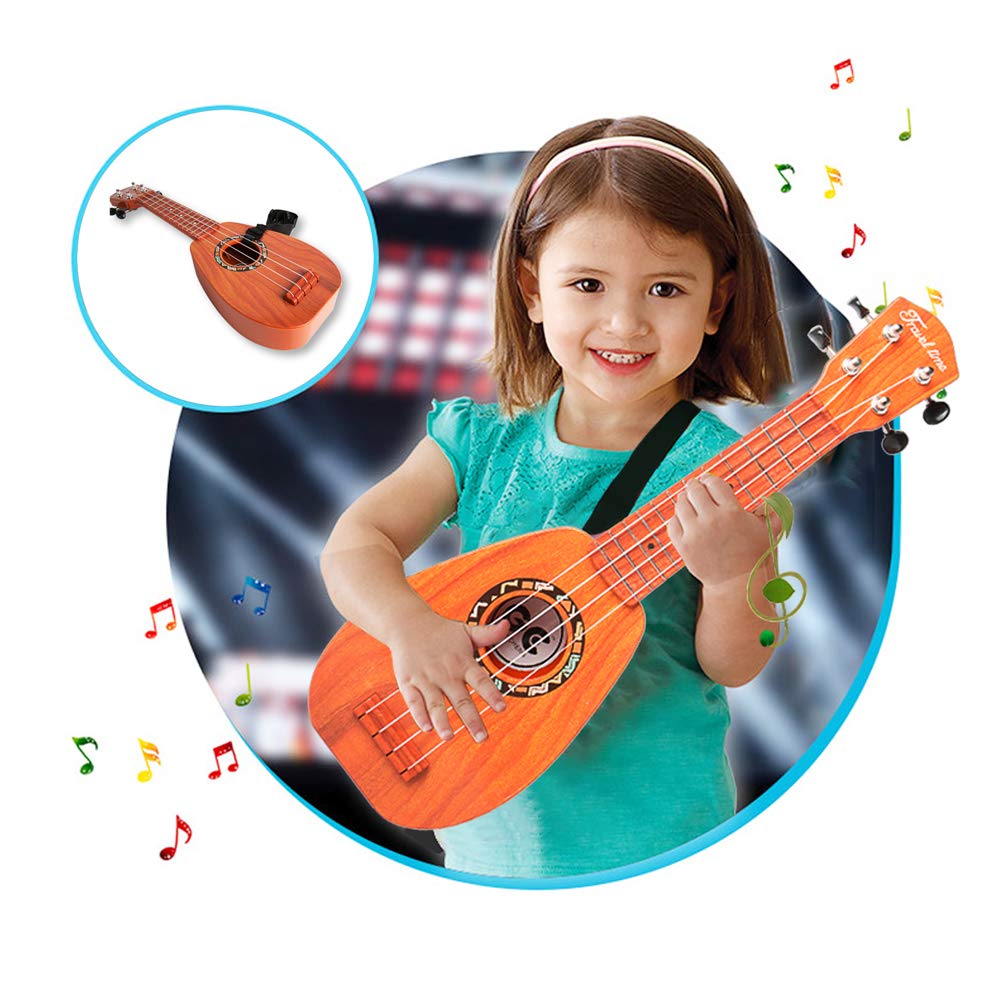 YOLOPARK 17 Inch Kids Toy Guitar for Girls & Boys - Mini Toddler Ukulele with 4 Strings, Musical Instrument Gift for 3-7 Year Olds - Educational Beginner Guitar for Children | Perfect for Birthday Gifts, Music Lessons & Pretend Play
