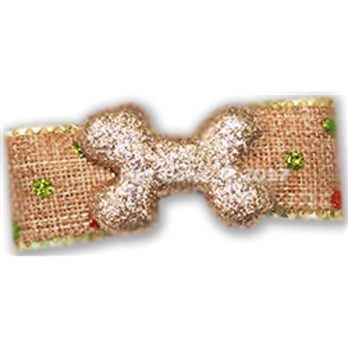 Burlap Bones Hair Bow for Dogs - Cute Pet Accessories for Small & Large Breeds - Perfect for Halloween, Christmas & Special Occasions