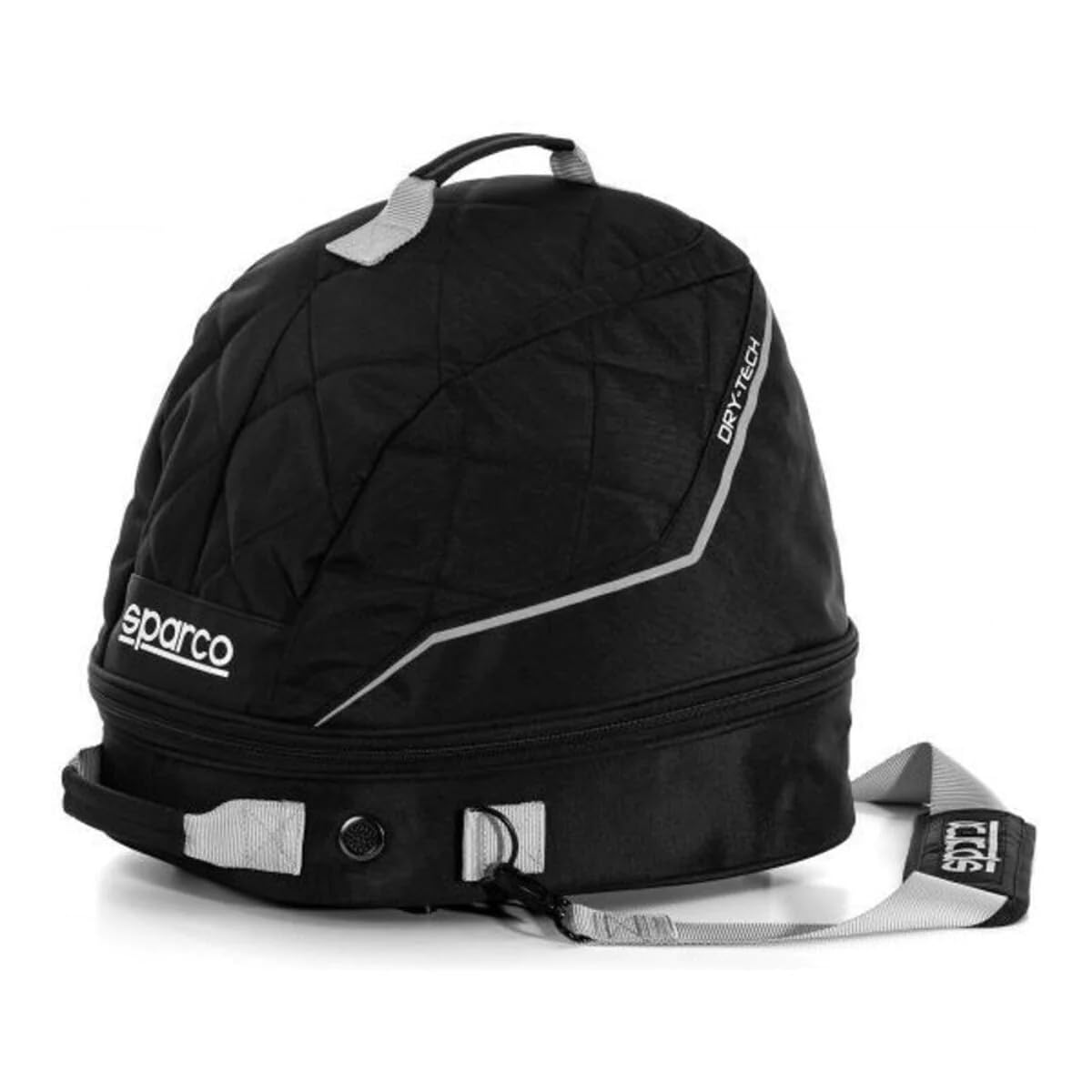 Sparco Helmet Bag for Racing & Motorcycle - Black/Silver - Durable Storage for Helmets, Gear & Accessories - Perfect for Track Days, Motorsports & Travel