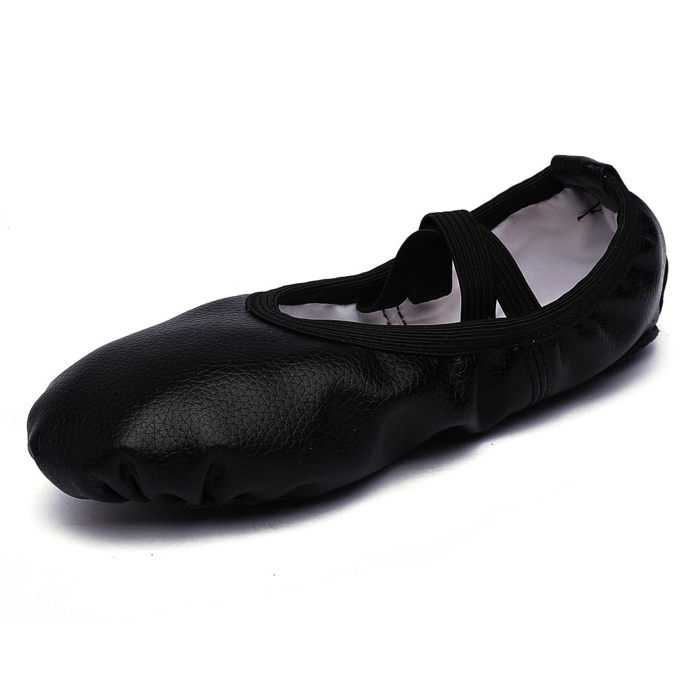Toddler Girls Ballet Shoes - Leather Split Sole Ballerina Dance Shoes for Kids (Toddler/Little Kid/Big Kid) - Perfect for Dance Class, Recitals & Ballet Practice