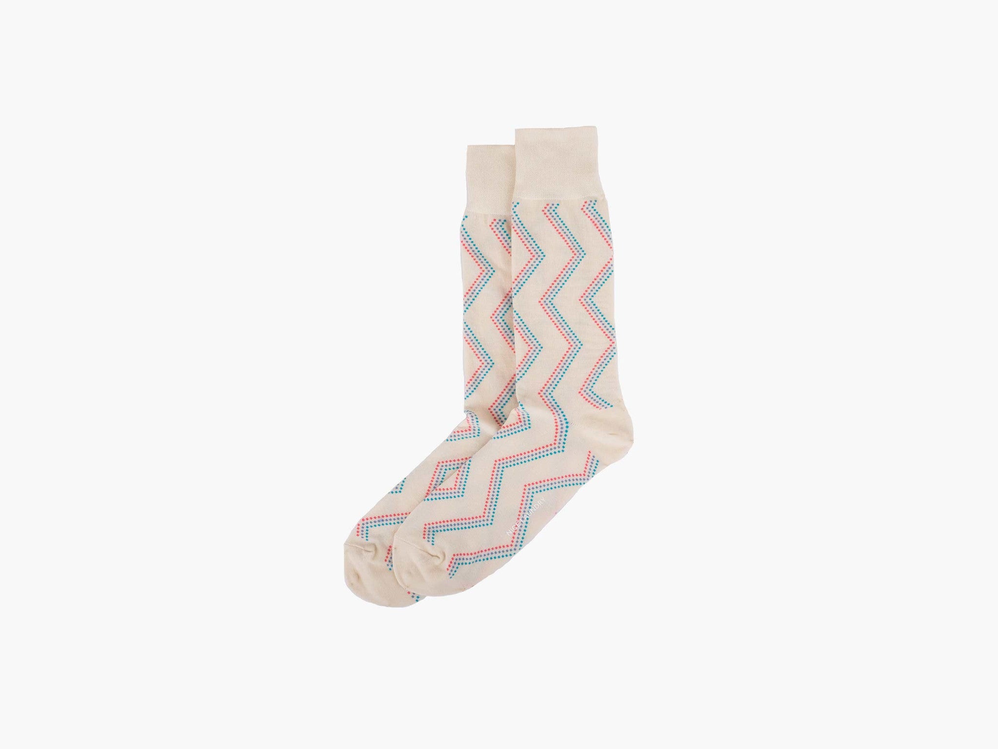 Zig Zag Dots Cream Red Blue - Trendy Geometric Patterned Nail Polish Set for Women - Perfect for Parties, Nail Art Designs & DIY Manicures