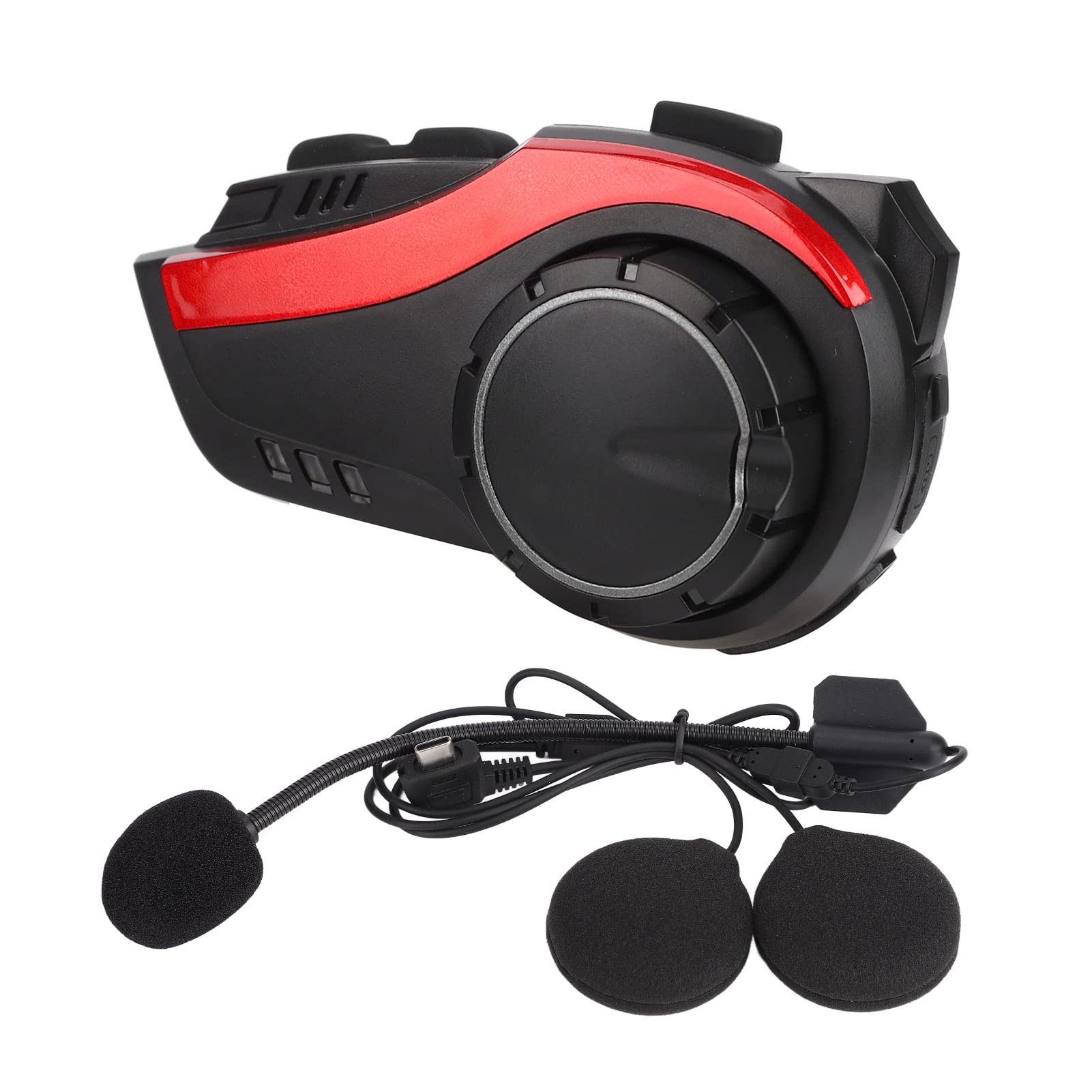 Gaeirt IP65 Waterproof Motorcycle Helmet Headset - Thin Noise Reduction, Stable Hands-Free Bluetooth Intercom for Motorcycles (Red) - Perfect for Group Riding, Touring & Adventure Trips