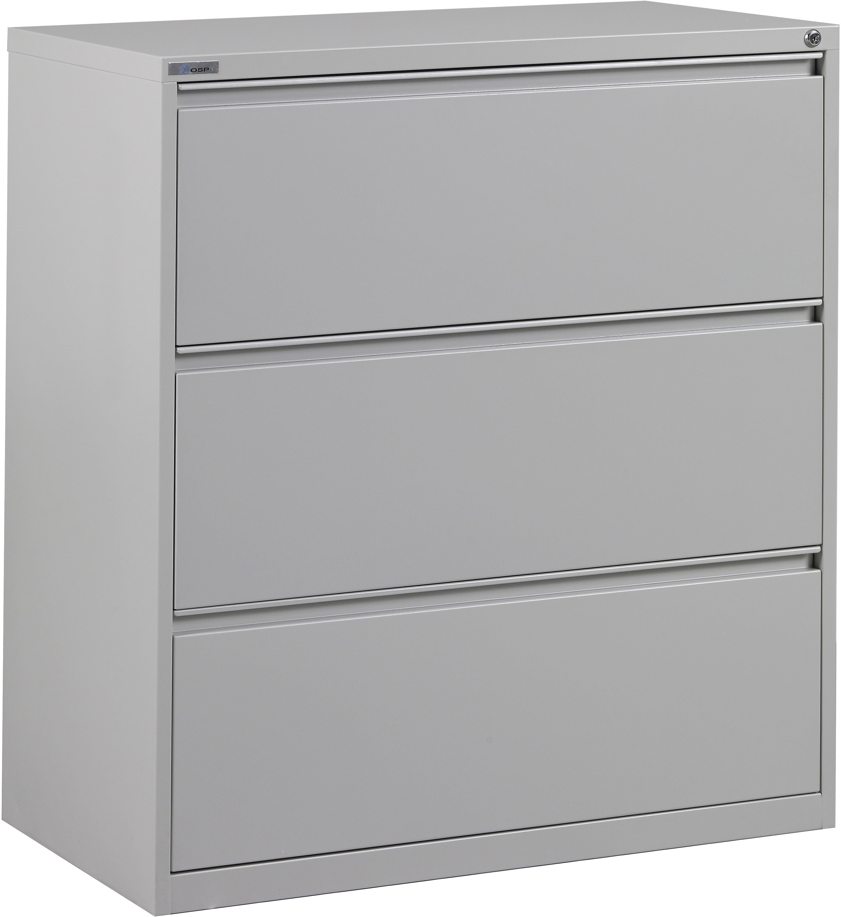 Office Star 3 Drawer Lateral File Cabinet with Removable Core Lock & Adjustable Glides - Secure Storage for Home Office or Business Documents [LF3]