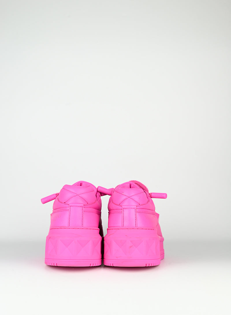 Valentino One Stud XL Fuchsia Sneakers - Women's Size 40 | Luxury Designer Fashion Shoes for Casual Wear & Street Style